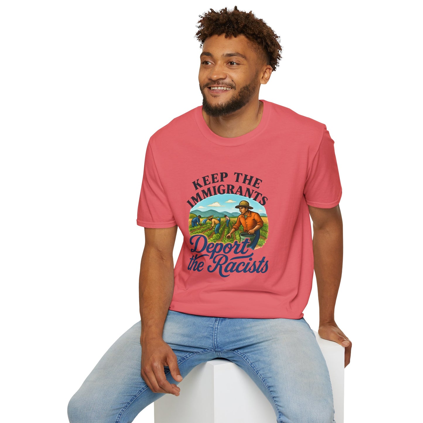 Keep the Immigrants, Deport the Racists -unisex anytime tee,  Casual Wear, Statement Piece, Gift for, Stand with immigrants, anti racists tee