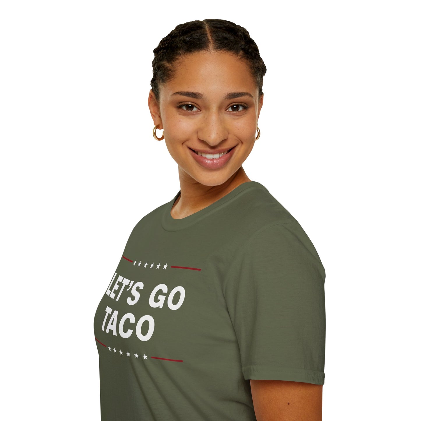 Let's Go Taco Unisex Softstyle T-Shirt, Taco Lover Gift, Funny Foodie Shirt, Casual Wear, Taco Tuesday Tee
