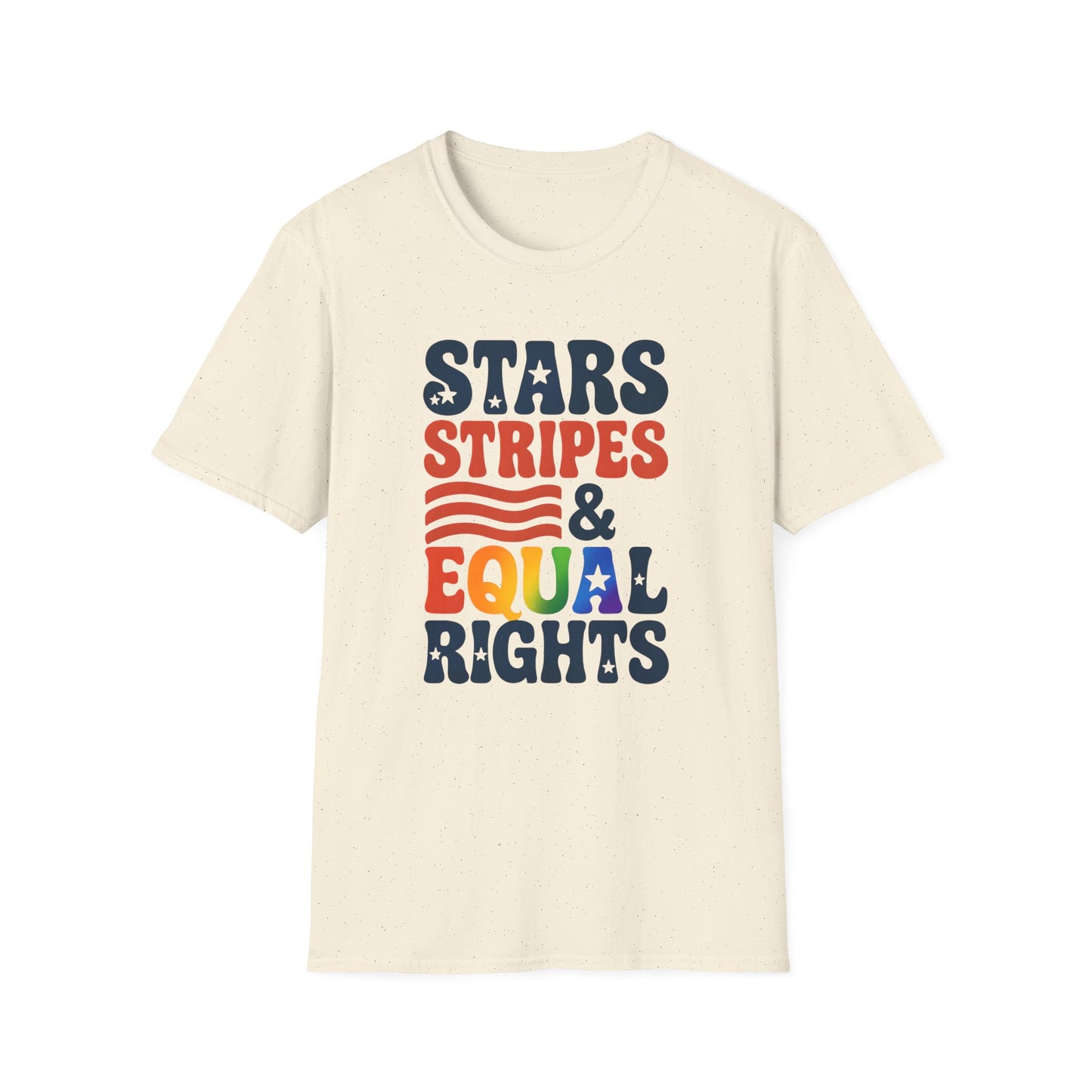 Stars Stripes and Equal Rights unisex tee, Casual protest Gift, LGBTQ tee, Unisex Softstyle Shirt,  Family Wear, gay rights
