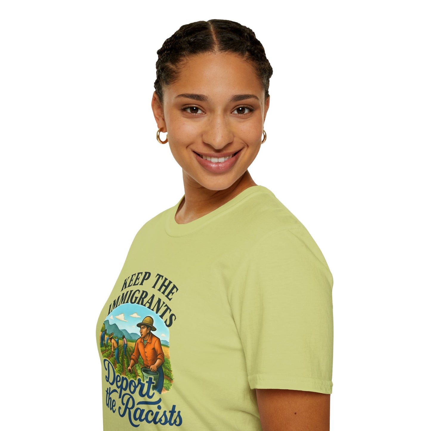 Keep the Immigrants, Deport the Racists -unisex anytime tee,  Casual Wear, Statement Piece, Gift for, Stand with immigrants, anti racists tee