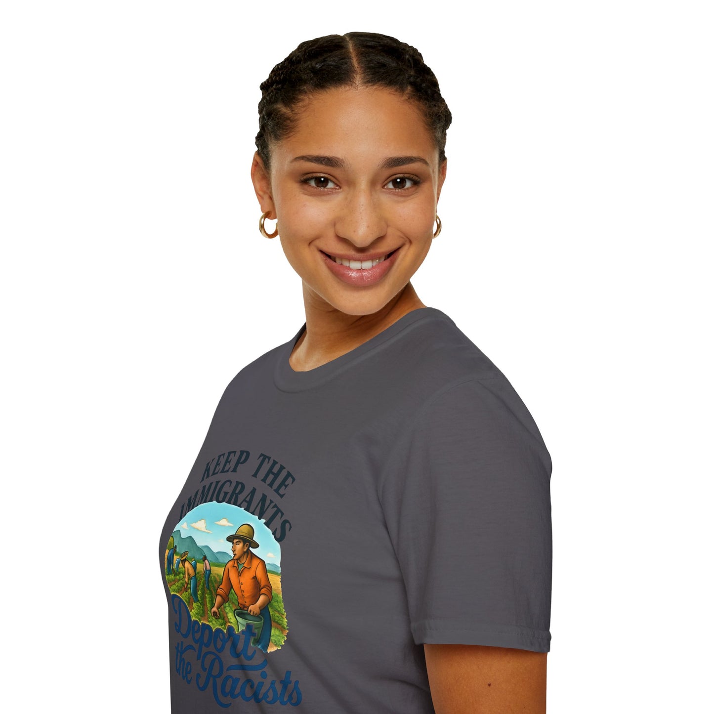 Keep the Immigrants, Deport the Racists -unisex anytime tee,  Casual Wear, Statement Piece, Gift for, Stand with immigrants, anti racists tee