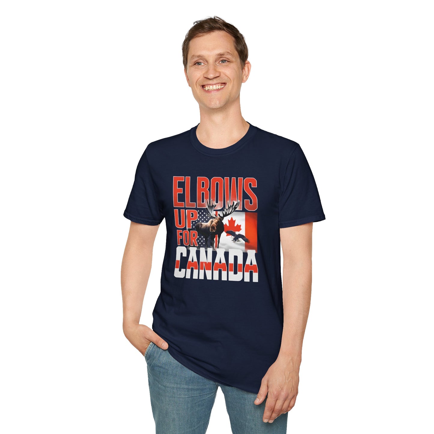 Elbows Up For Canada! Unisex Tee, Support Canada from Stateside Tee, Resistance T-shirt, Pro-Canada graphic Tee, unisex canada tee