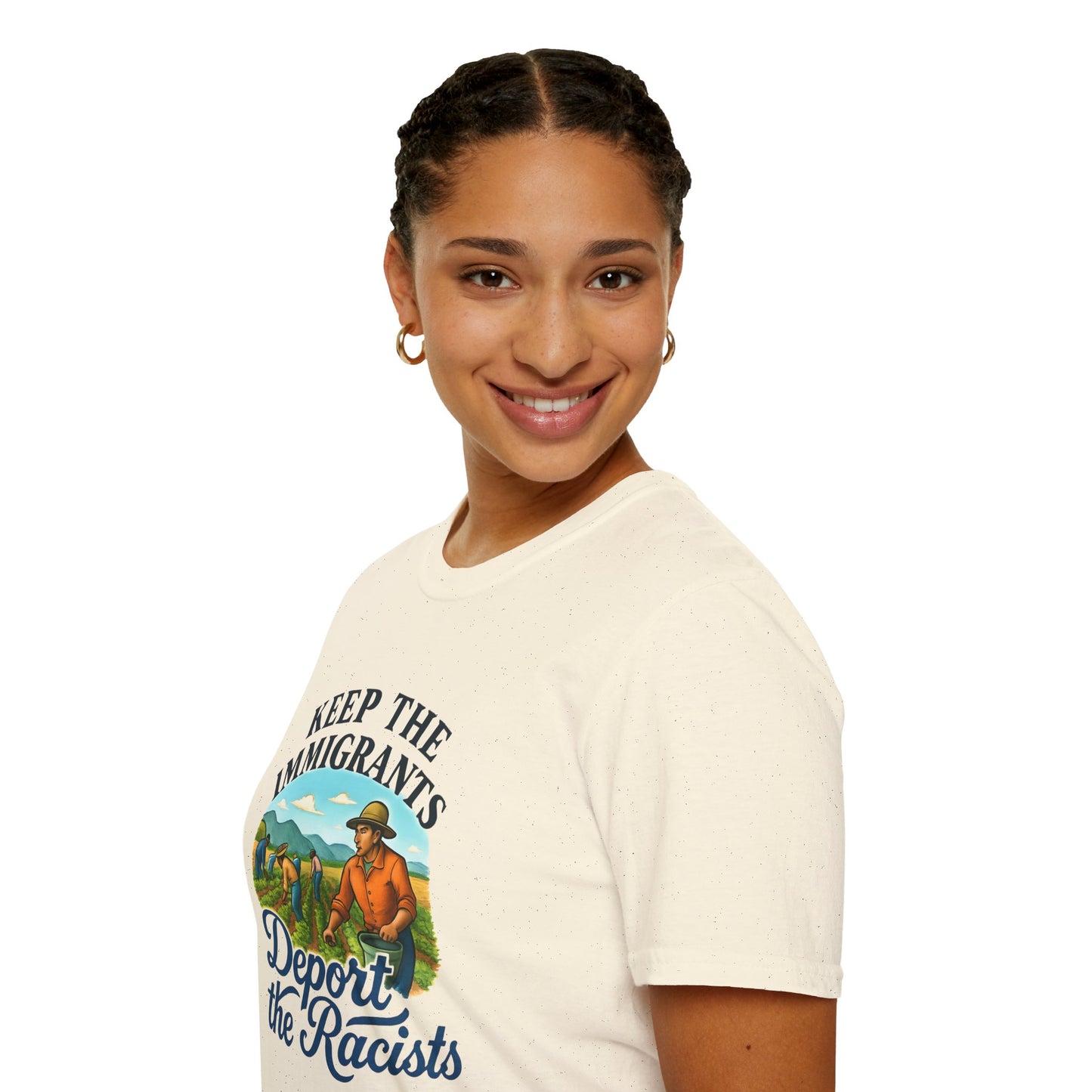 Keep the Immigrants, Deport the Racists -unisex anytime tee,  Casual Wear, Statement Piece, Gift for, Stand with immigrants, anti racists tee