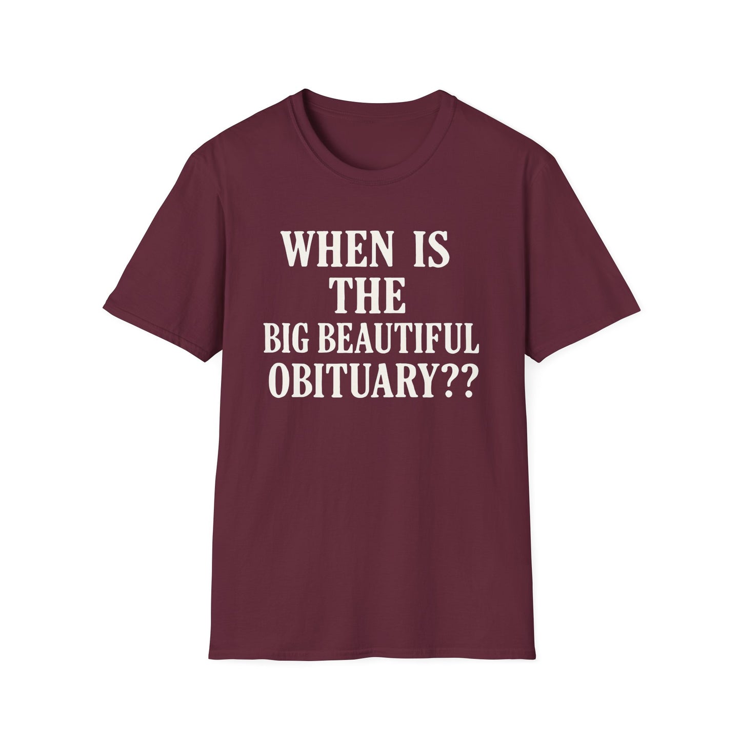 FDT Obituary unisex tee , Softstyle T-Shirt, Funny Obituary Shirt, Unisex Casual Wear, Gift for Friends, Funeral Humor Apparel