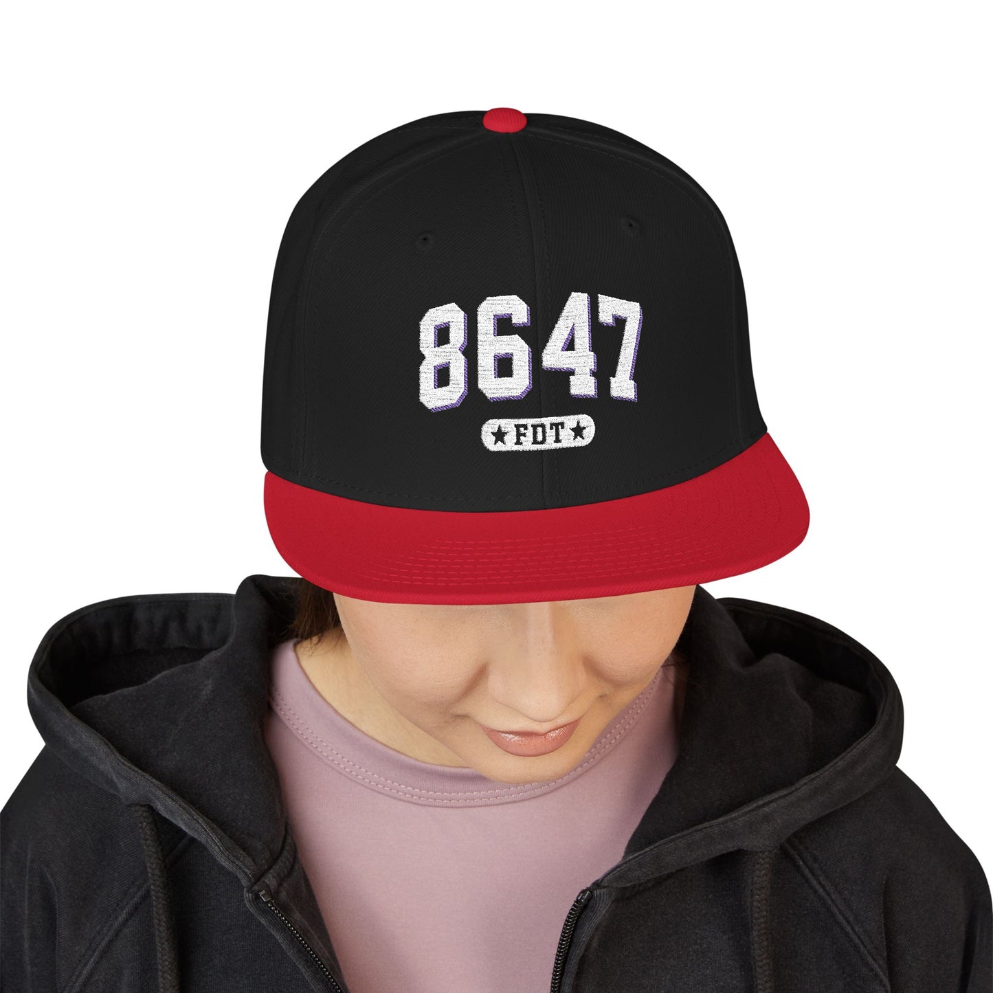 8647 FDT Snapback Cap, Embroidered Baseball Hat, Trendy Street Style, Gift for Political Enthusiasts, Unisex Fashion Headwear
