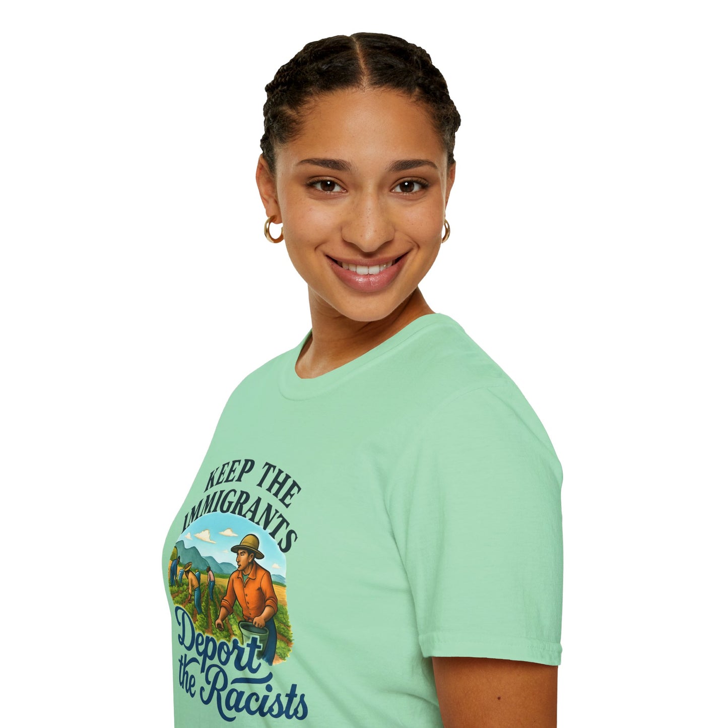 Keep the Immigrants, Deport the Racists -unisex anytime tee,  Casual Wear, Statement Piece, Gift for, Stand with immigrants, anti racists tee