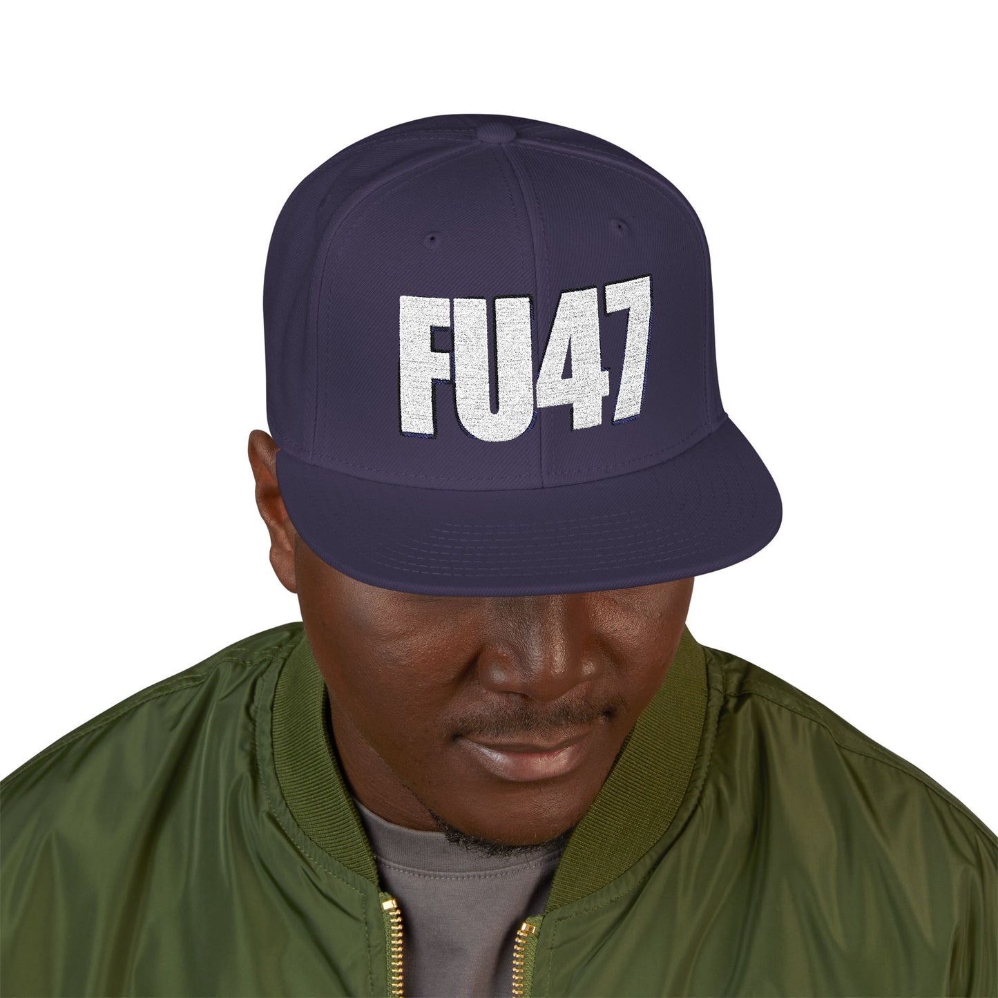 FU47 Snapback Cap, Trendy Embroidered Hat for Casual Style, Perfect for Gifting, Cool Streetwear Accessory, Unisex Cap