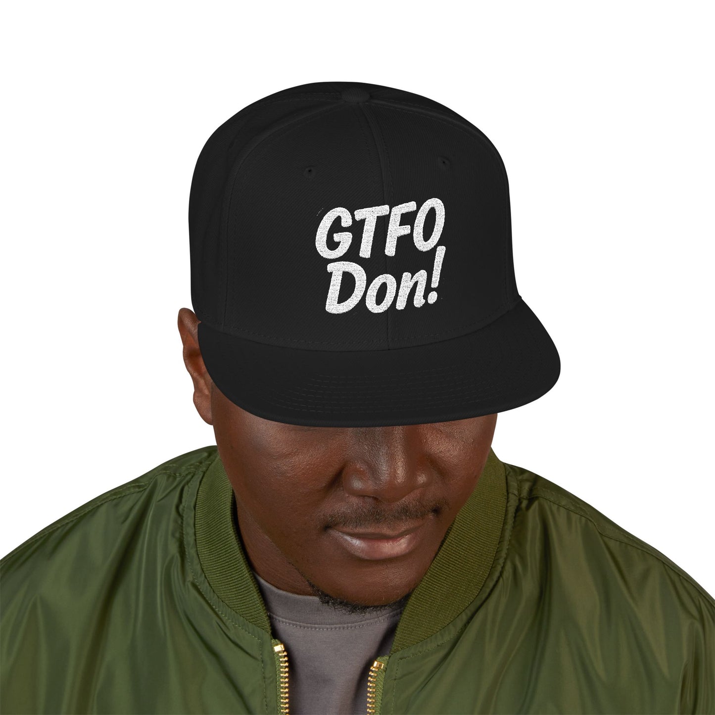 GTFO Don! Snapback Cap - Funny Embroidered Hat, Casual Streetwear, Gift for Friends, Party Accessory, Unisex Style