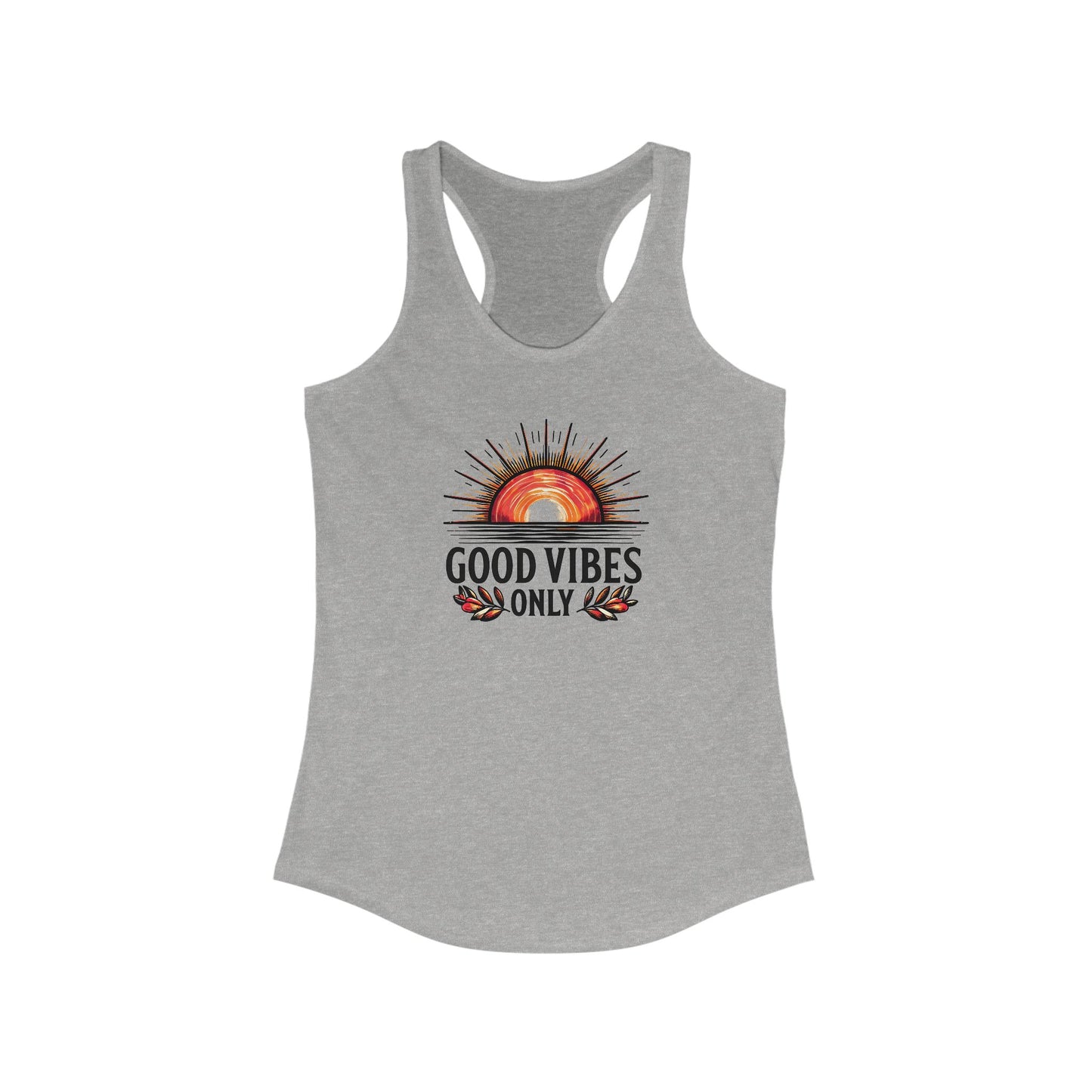 Good Vibes Only Racerback Tank - Boho Summer Top, Workout Tank, Vacation Apparel, Festival Wear, Gift for Her