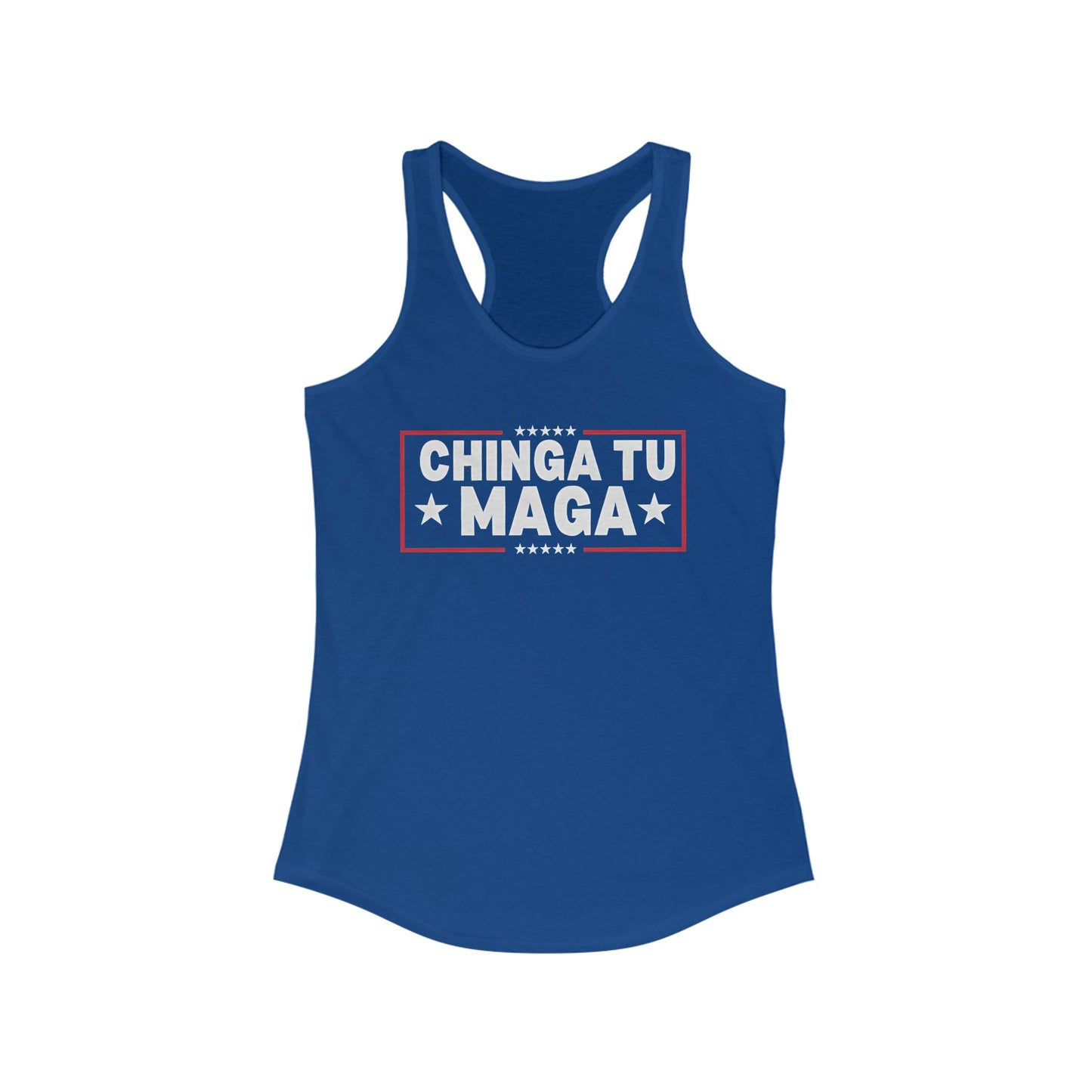 Chinga Tu MAGA Women's Racerback Tank, Summer Workout Gear, Empowerment T-shirt, Fitness Apparel, Casual Wear, Unique Gift