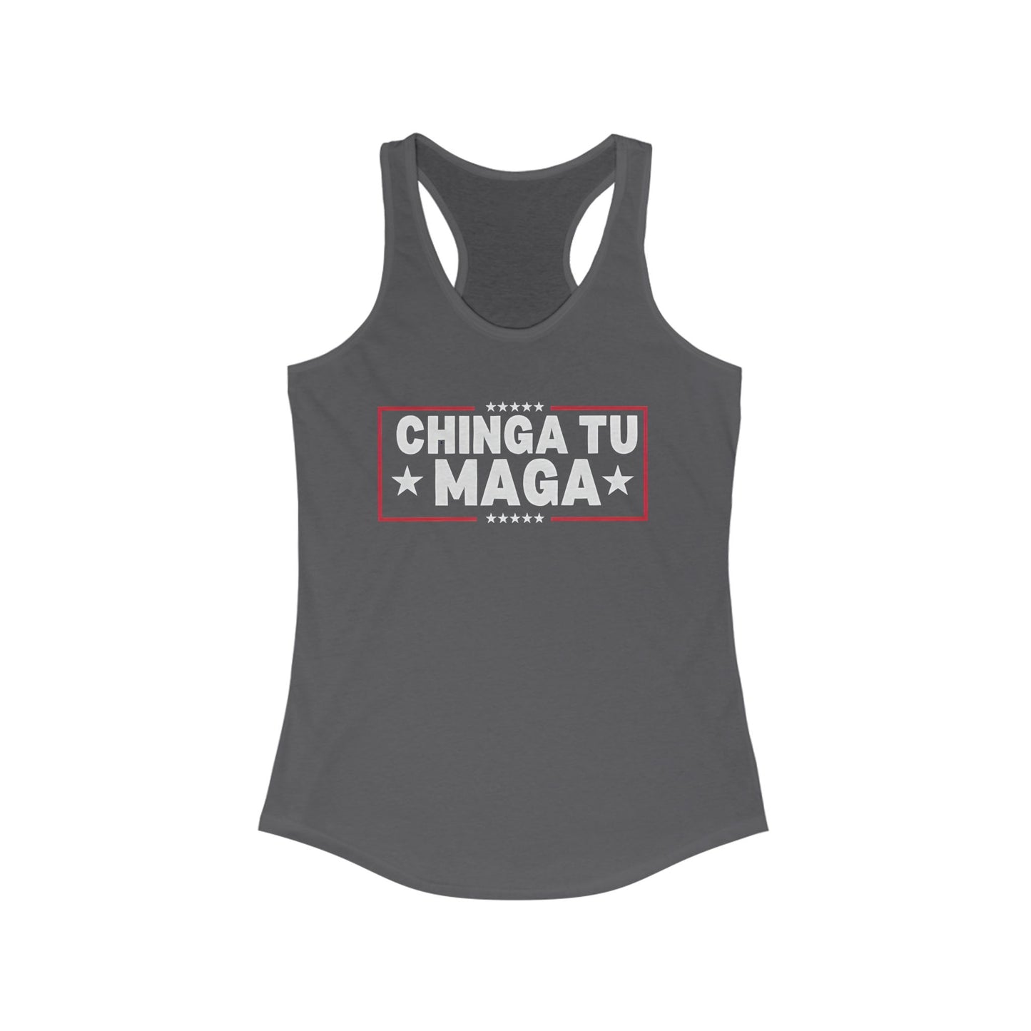Chinga Tu MAGA Women's Racerback Tank, Summer Workout Gear, Empowerment T-shirt, Fitness Apparel, Casual Wear, Unique Gift