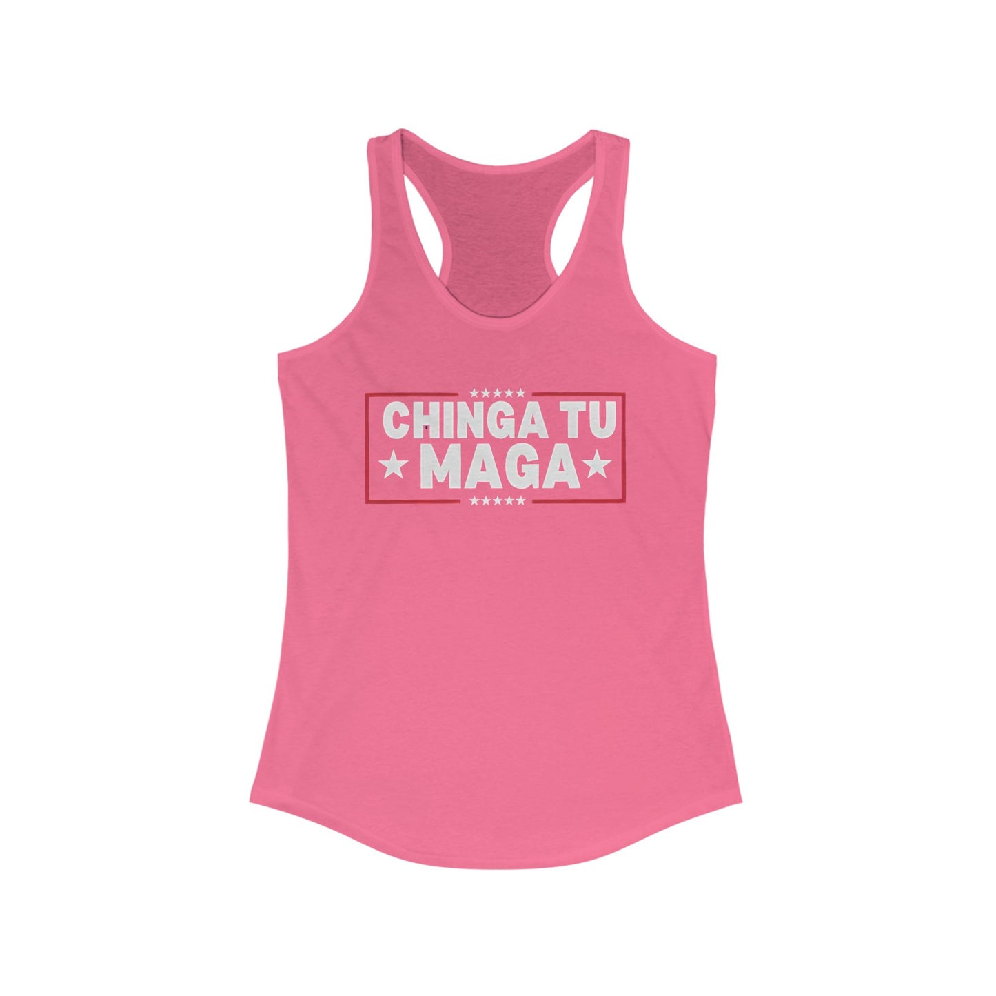 Chinga Tu MAGA Women's Racerback Tank, Summer Workout Gear, Empowerment T-shirt, Fitness Apparel, Casual Wear, Unique Gift