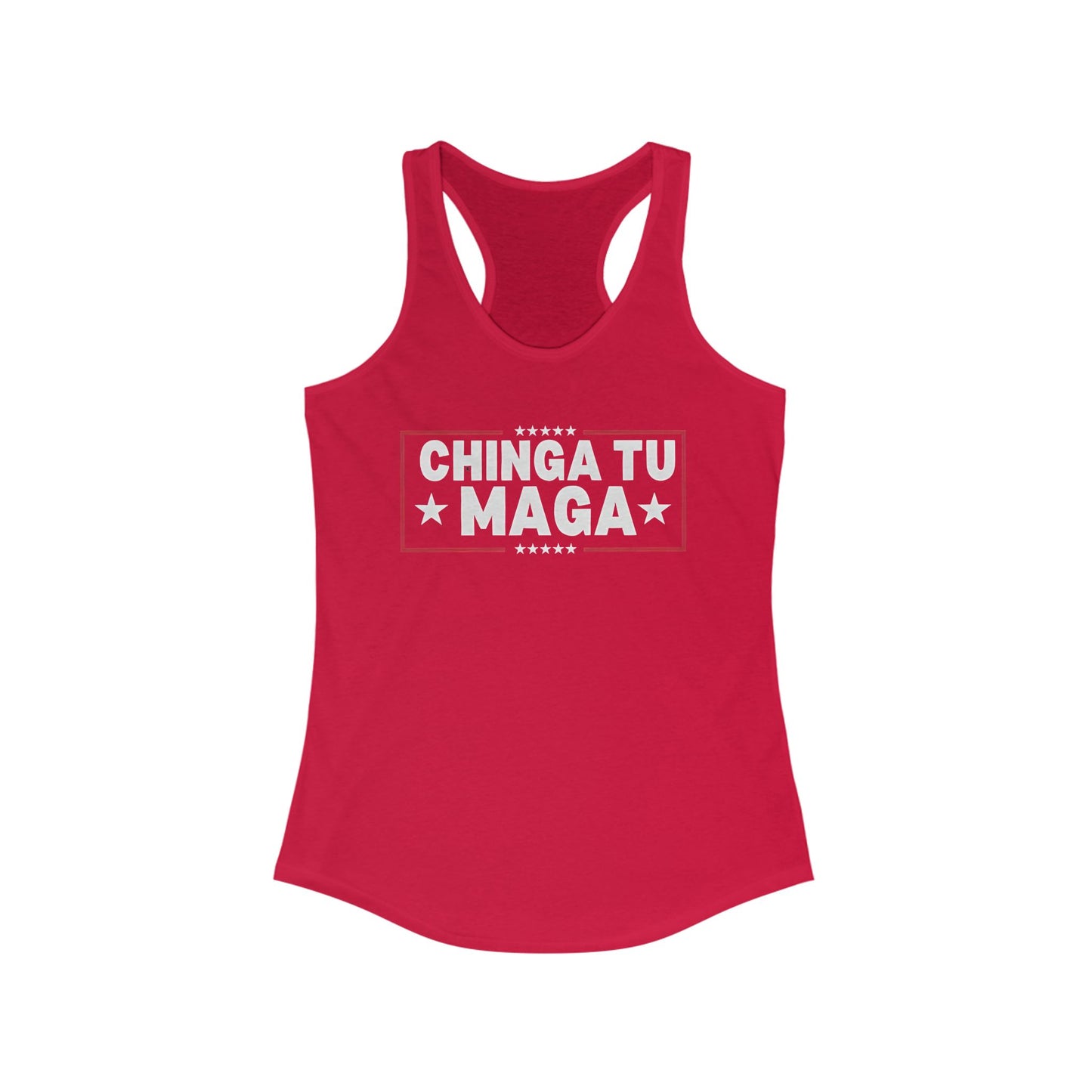 Chinga Tu MAGA Women's Racerback Tank, Summer Workout Gear, Empowerment T-shirt, Fitness Apparel, Casual Wear, Unique Gift