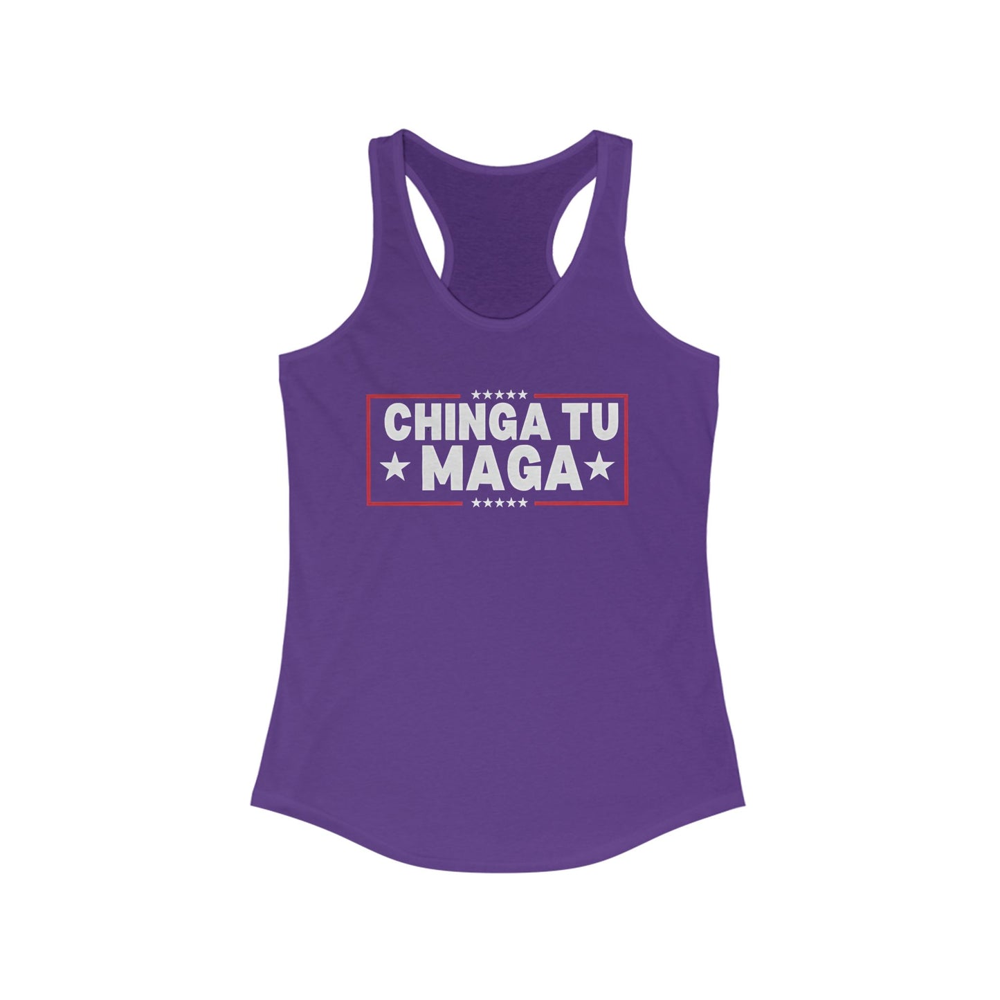 Chinga Tu MAGA Women's Racerback Tank, Summer Workout Gear, Empowerment T-shirt, Fitness Apparel, Casual Wear, Unique Gift