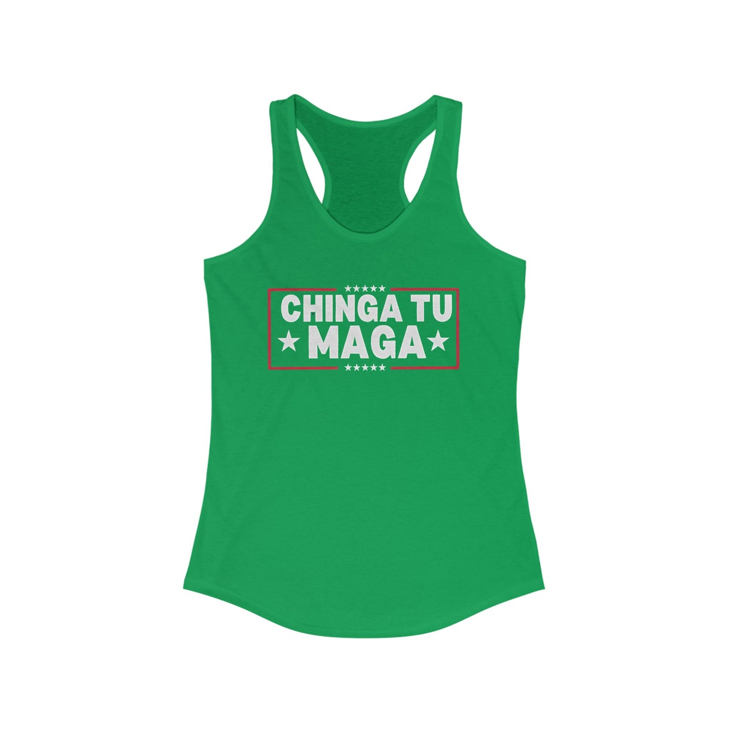 Chinga Tu MAGA Women's Racerback Tank, Summer Workout Gear, Empowerment T-shirt, Fitness Apparel, Casual Wear, Unique Gift