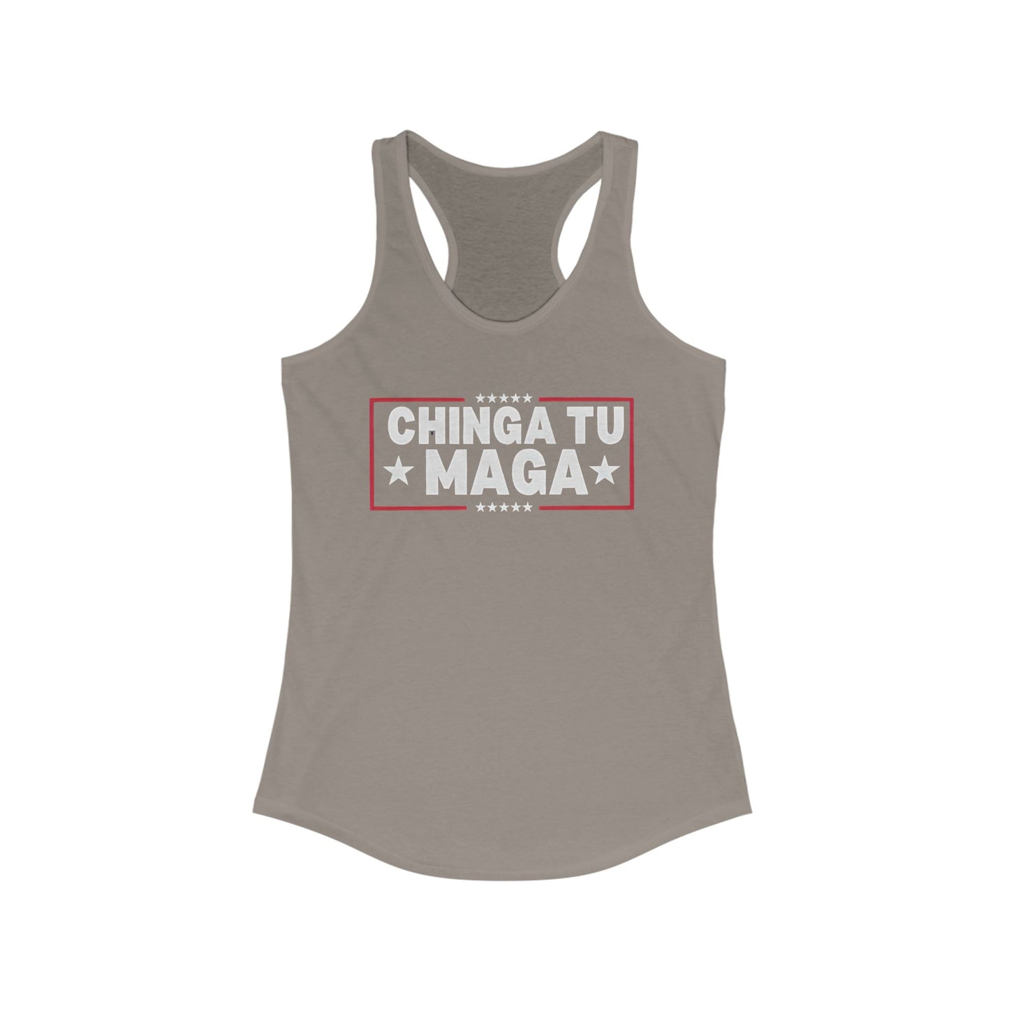 Chinga Tu MAGA Women's Racerback Tank, Summer Workout Gear, Empowerment T-shirt, Fitness Apparel, Casual Wear, Unique Gift