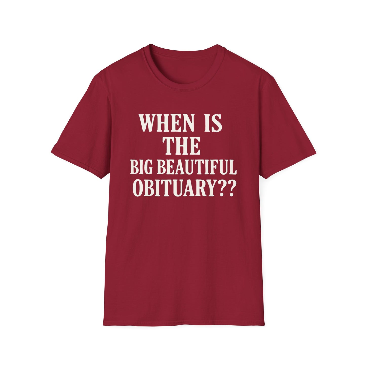 FDT Obituary unisex tee , Softstyle T-Shirt, Funny Obituary Shirt, Unisex Casual Wear, Gift for Friends, Funeral Humor Apparel