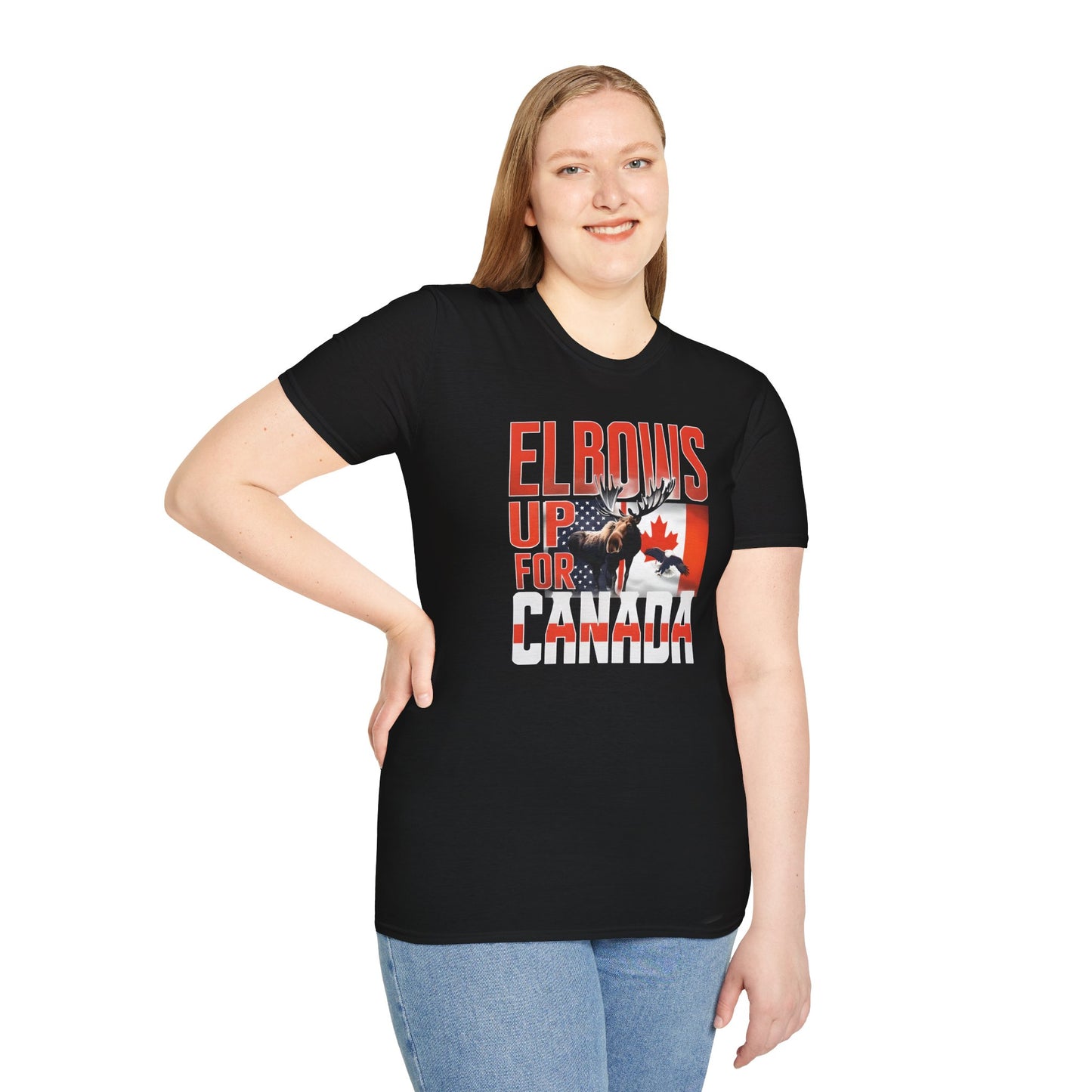 Elbows Up For Canada! Unisex Tee, Support Canada from Stateside Tee, Resistance T-shirt, Pro-Canada graphic Tee, unisex canada tee