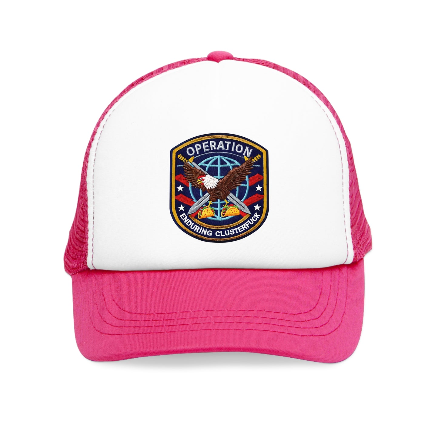 Operation Clusterfuck Mesh Cap, Trucker Hat, Military Cap, Red, White and Blue Fitted Hat, Outdoor Sports Hat, Gift for Veterans
