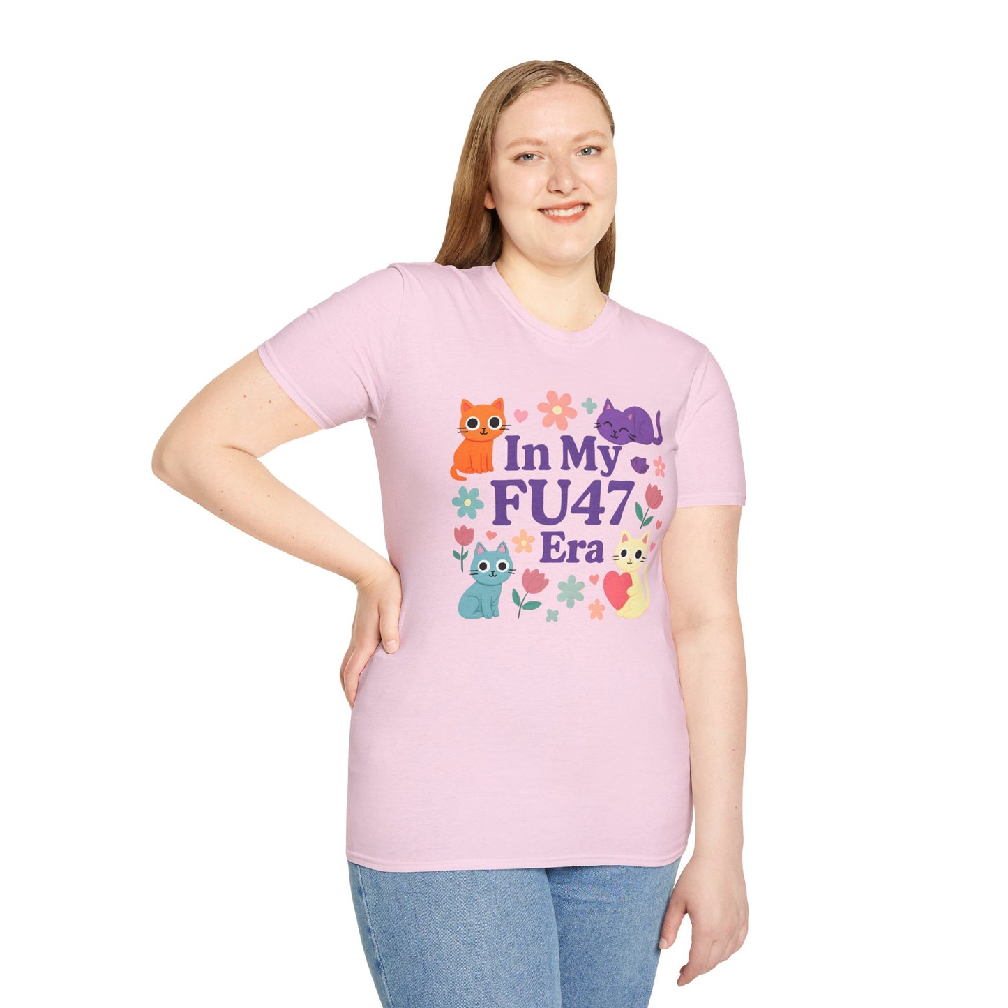 In My FU47 Era Unisex Tee, Cat Lover Gift, Comfortable Casual Wear, Funny Pet Humor, Perfect for Birthdays