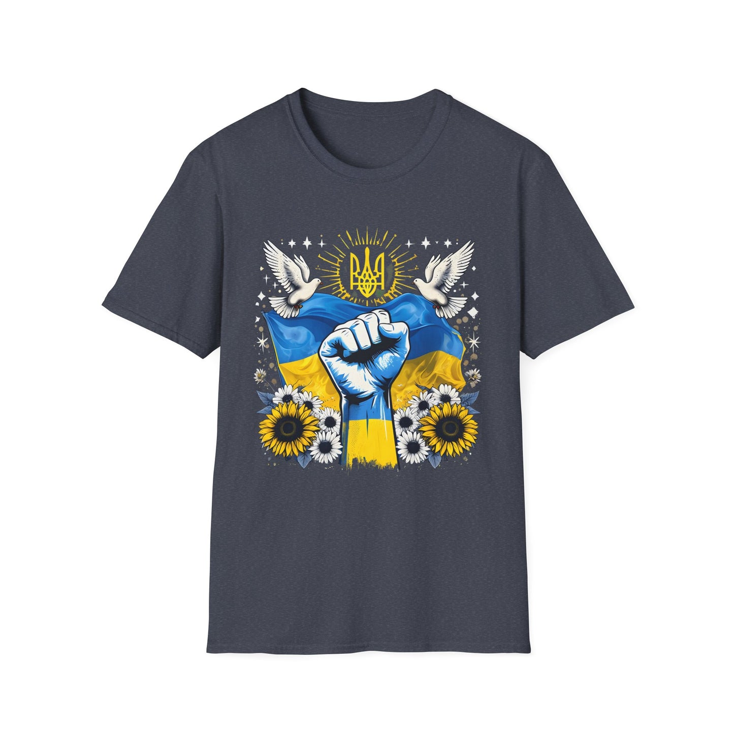 Uplifting Ukraine Unisex T-Shirt, Support Ukraine Tee, Softstyle Graphic Tee, Protest Apparel, Gift for Activists, Everyday Wear
