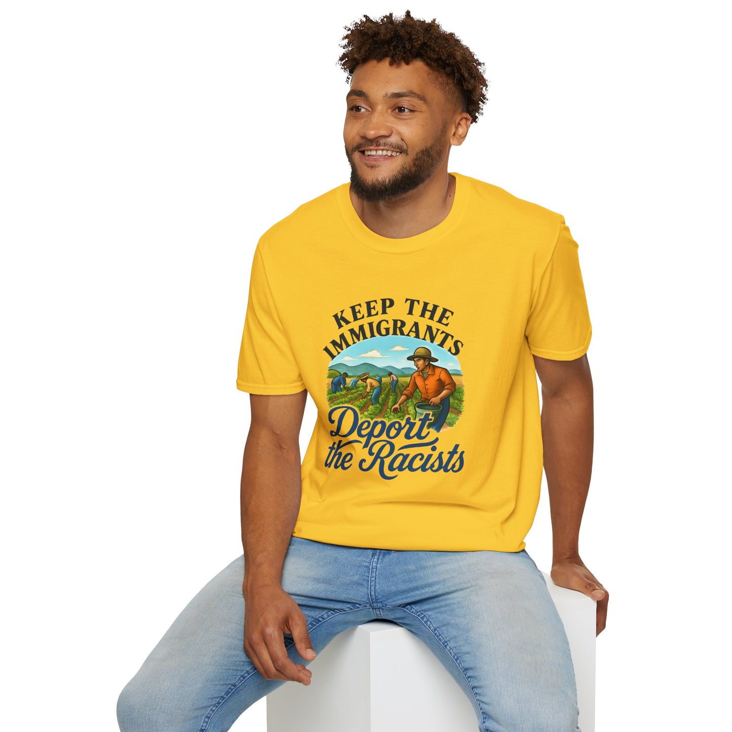 Keep the Immigrants, Deport the Racists -unisex anytime tee,  Casual Wear, Statement Piece, Gift for, Stand with immigrants, anti racists tee