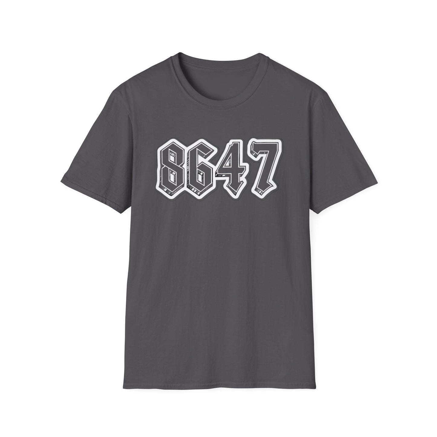 8647 front and back Softstyle T-Shirt with Quirky Slogan, Great for Casual Wear, Gift for Friends, Unique Birthday Present, Everyday Humor