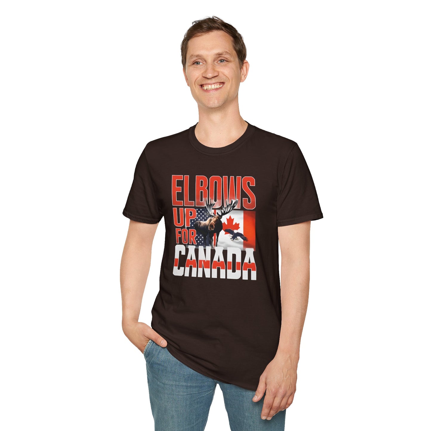 Elbows Up For Canada! Unisex Tee, Support Canada from Stateside Tee, Resistance T-shirt, Pro-Canada graphic Tee, unisex canada tee