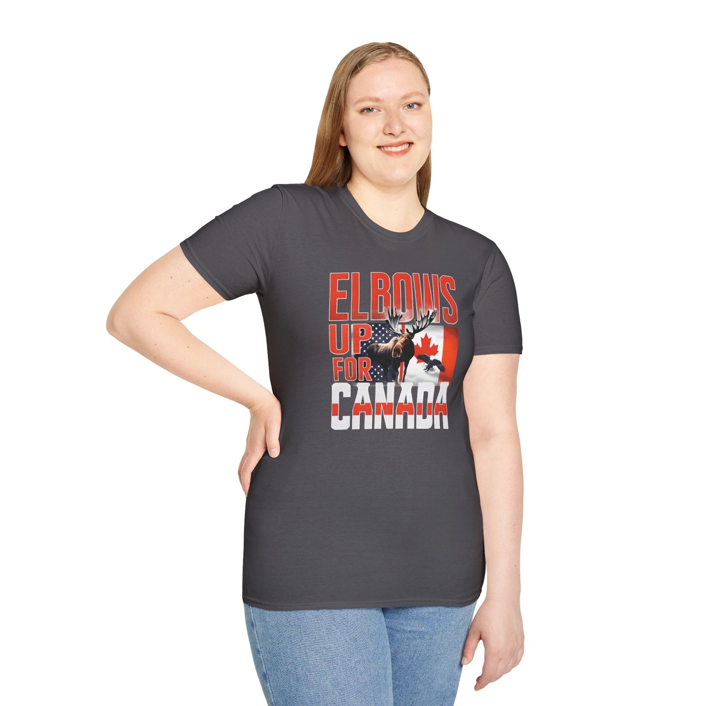 Elbows Up For Canada! Unisex Tee, Support Canada from Stateside Tee, Resistance T-shirt, Pro-Canada graphic Tee, unisex canada tee