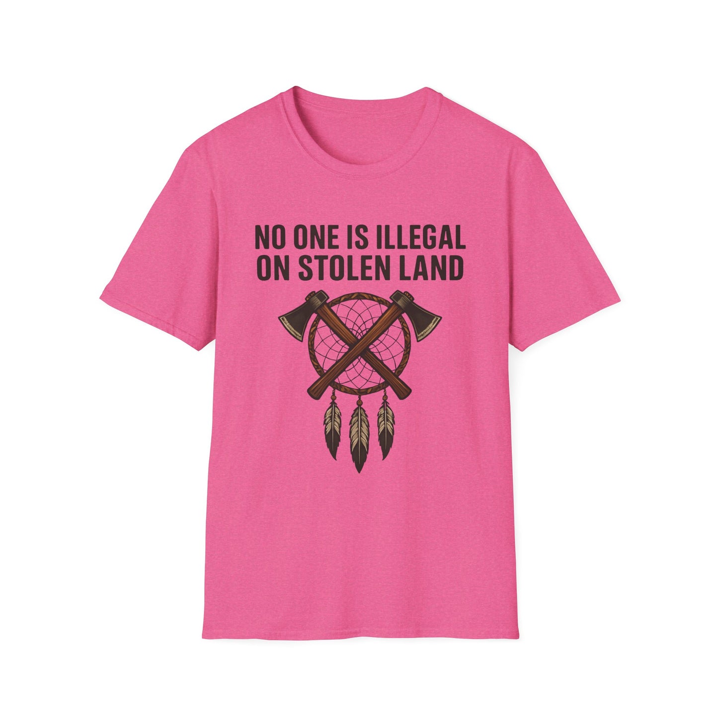 No One is illegal on Stolen Land t-shirt | Eco-Friendly Apparel, Casual Wear, Statement Tee, Social Justice Shirt, Gift Idea