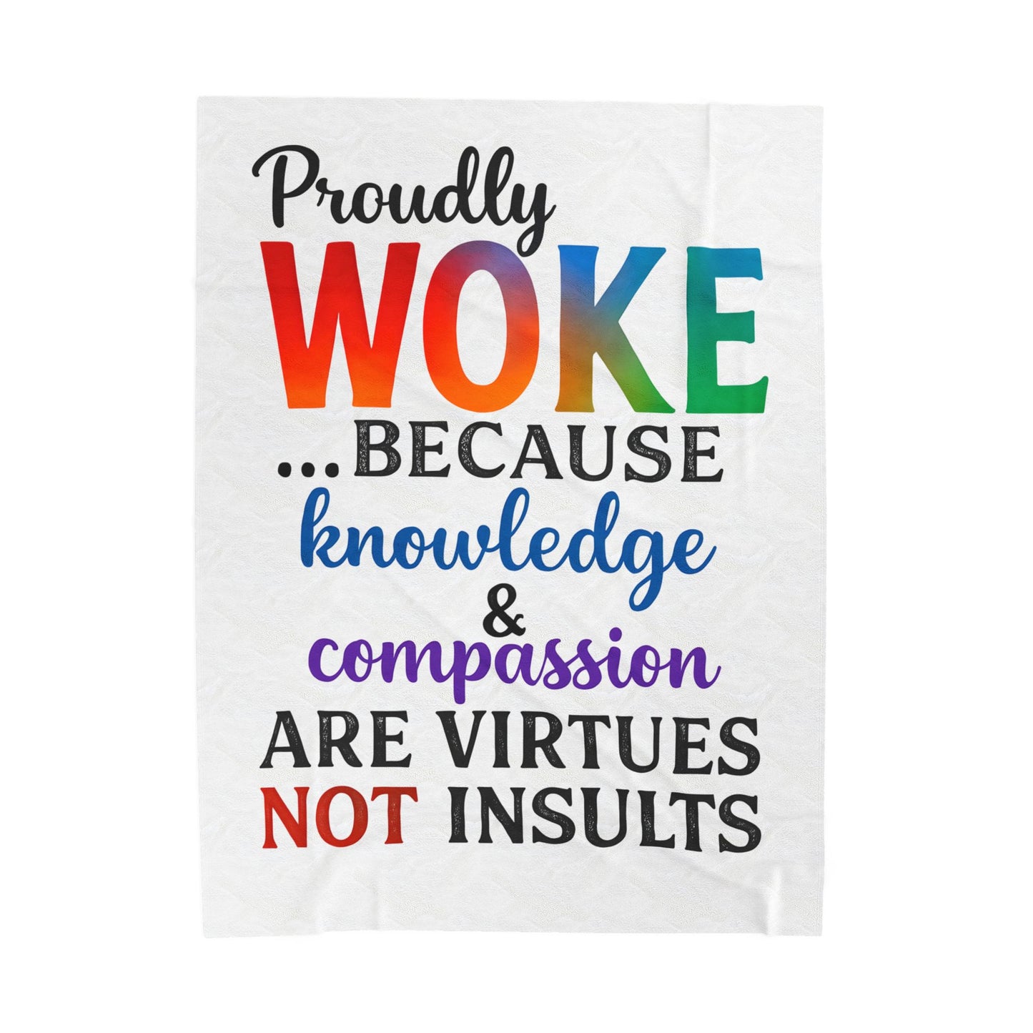 Woke Verse Plush Blanket, Cozy Gift for Activists, Soft Home Decor, Thoughtful Present, Inspirational Throw