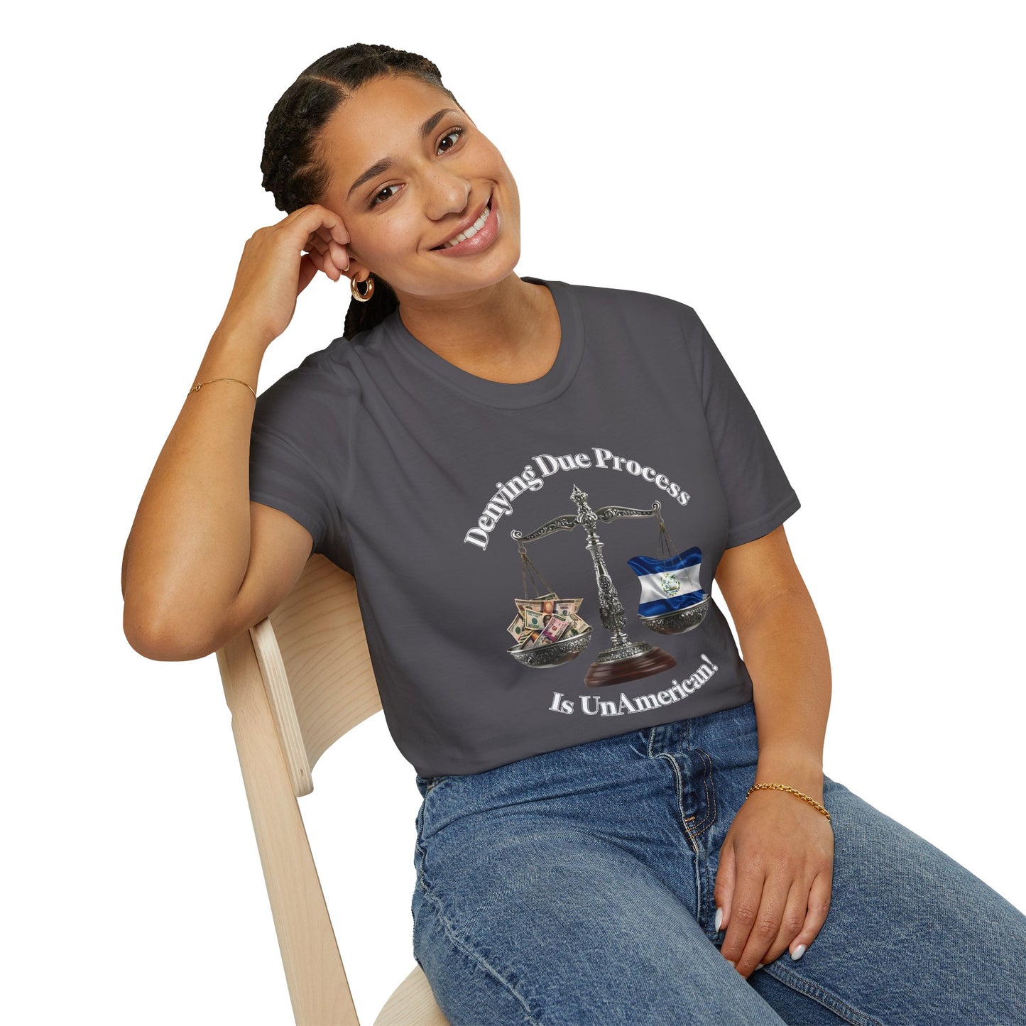 Justice T-Shirt - 'Denying Due Process Is UnAmerican' Graphic Tee, Political Apparel, Gift for Activists, Casual Wear, Statement Shirt