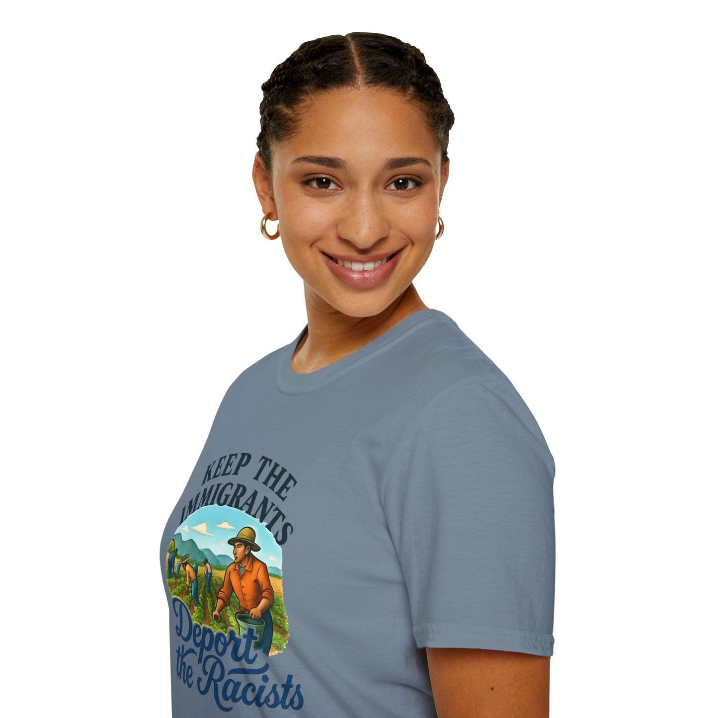 Keep the Immigrants, Deport the Racists -unisex anytime tee,  Casual Wear, Statement Piece, Gift for, Stand with immigrants, anti racists tee
