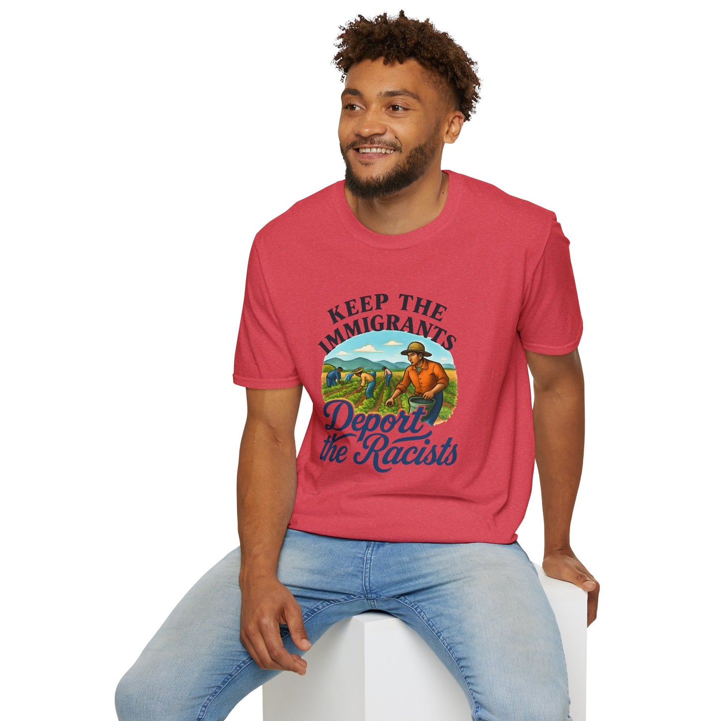Keep the Immigrants, Deport the Racists -unisex anytime tee,  Casual Wear, Statement Piece, Gift for, Stand with immigrants, anti racists tee