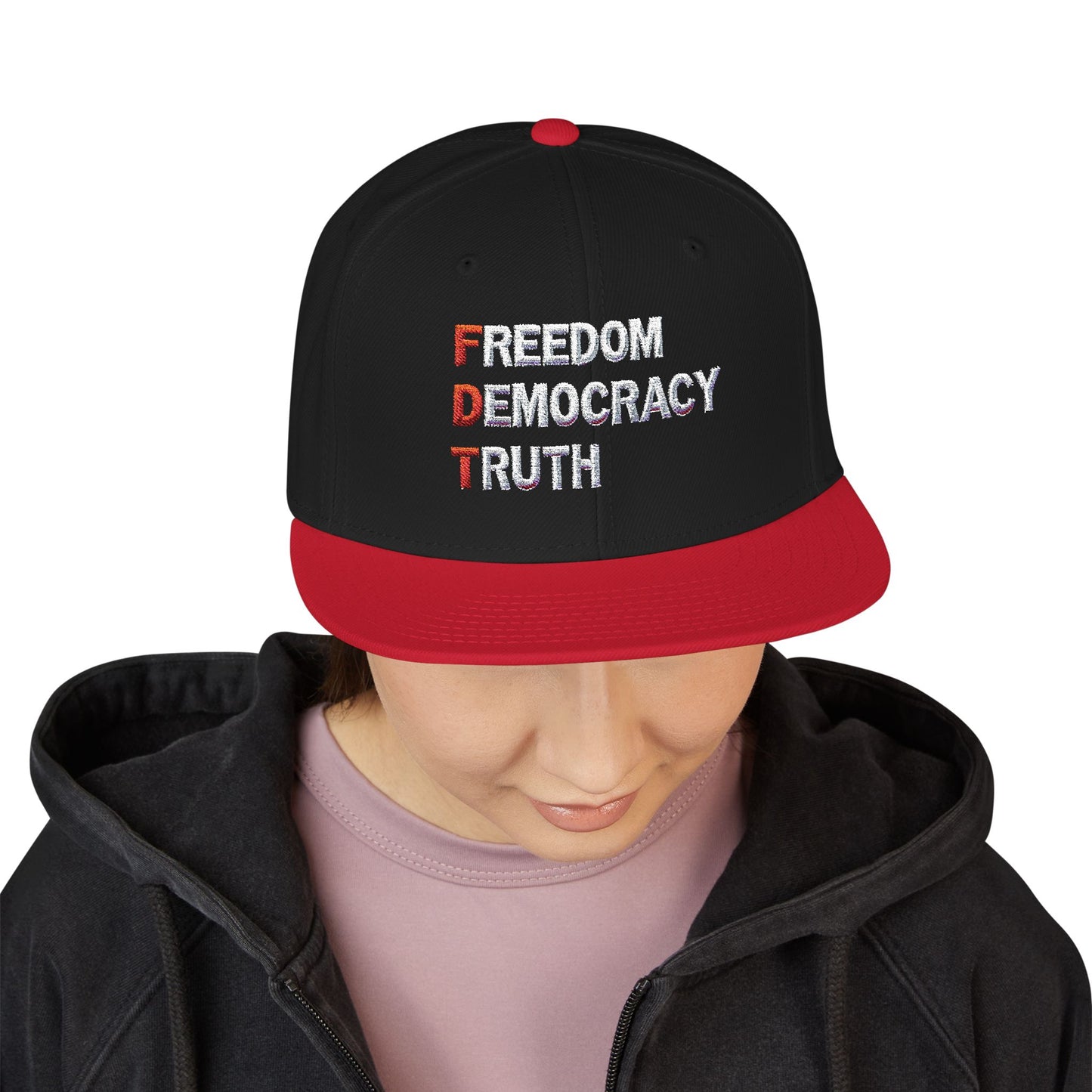 Freedom Democracy Truth Snapback Hat - Stylish Streetwear Cap for Casual Outfits, Perfect Gift for Sports Fans, Adjustable Fit