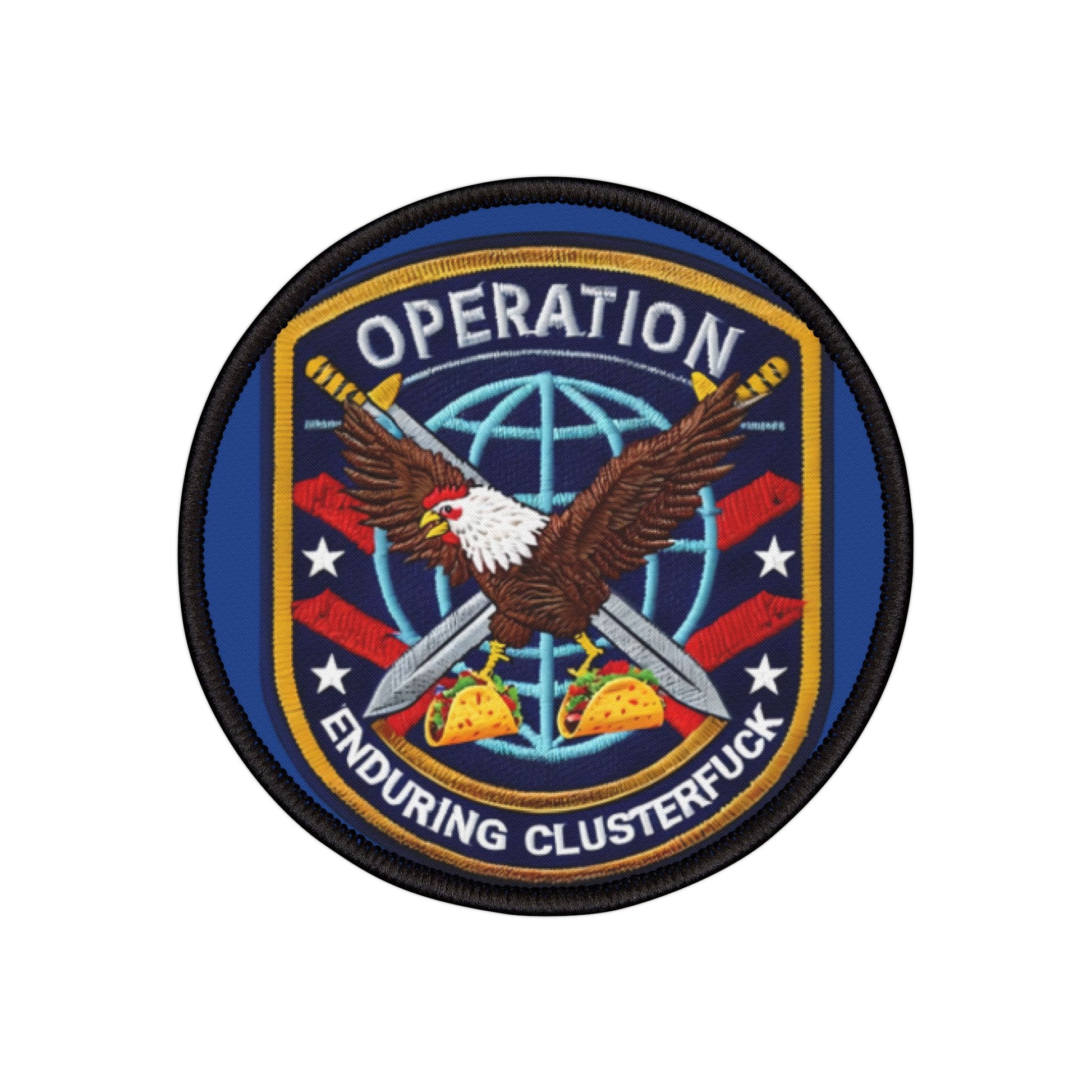 Adventurous Iron-On Patches for Jackets, Bags, and Gear, Military Style Badge, Operation Inspired Design, Great for Gift and DIY Projects
