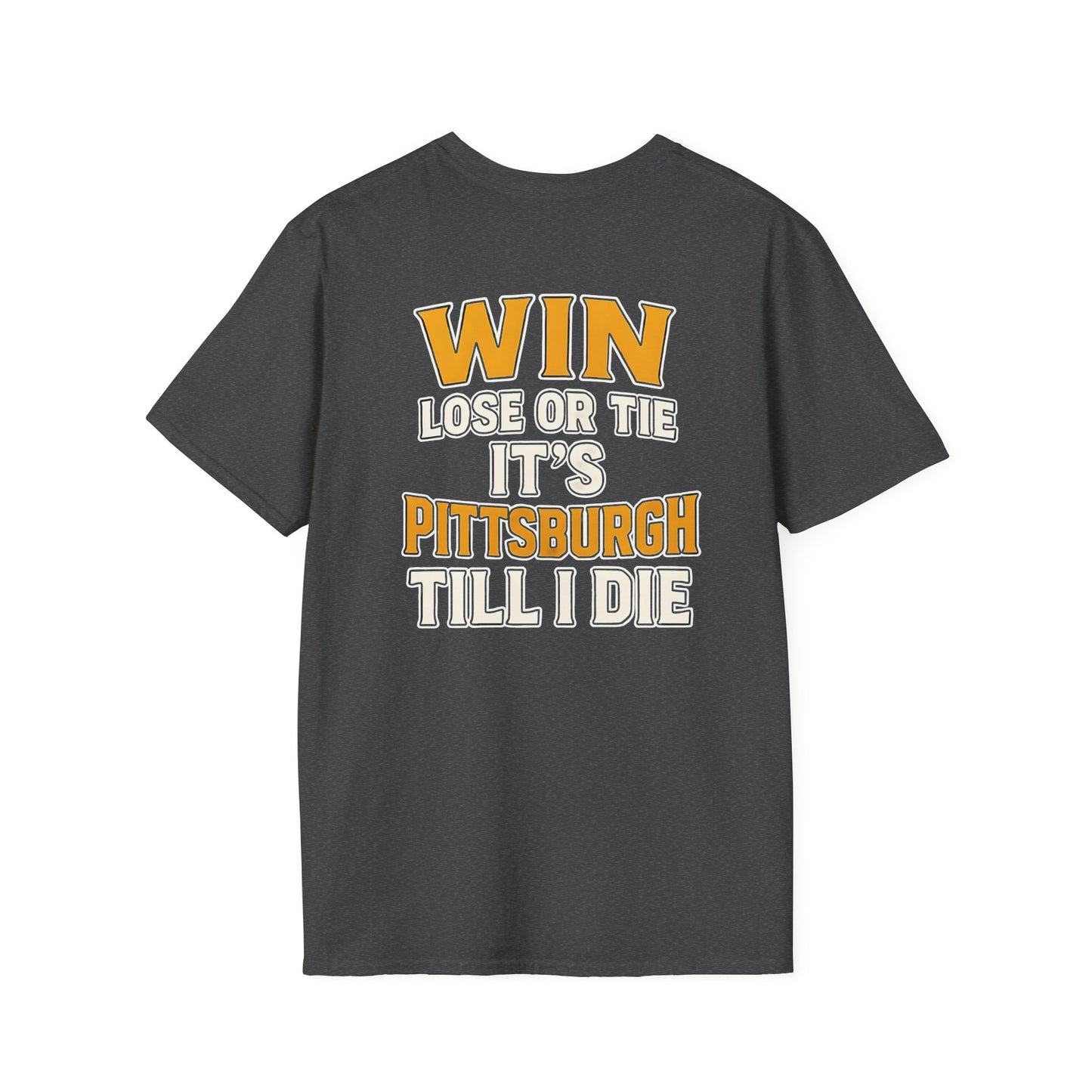 Pittsburgh Steelers Fan T-Shirt, Unisex Softstyle Tee, Black & Yellow Sports Shirt, Casual Game Day Apparel, Gift for Football Enthusiasts