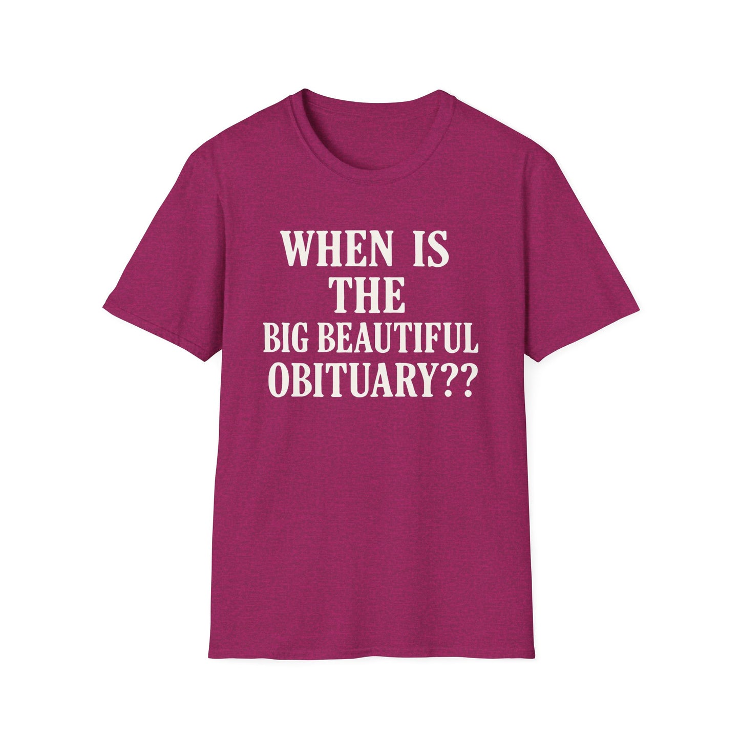 FDT Obituary unisex tee , Softstyle T-Shirt, Funny Obituary Shirt, Unisex Casual Wear, Gift for Friends, Funeral Humor Apparel