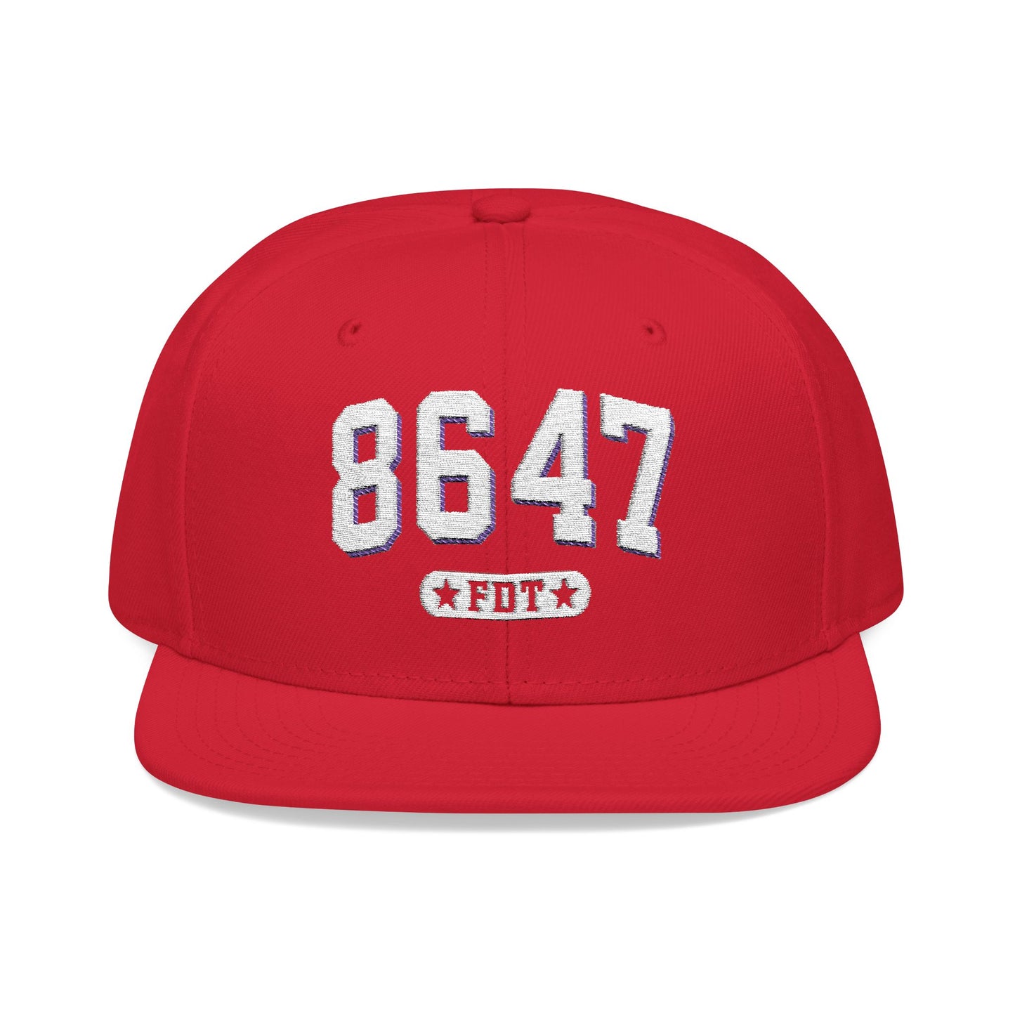 8647 FDT Snapback Cap, Embroidered Baseball Hat, Trendy Street Style, Gift for Political Enthusiasts, Unisex Fashion Headwear