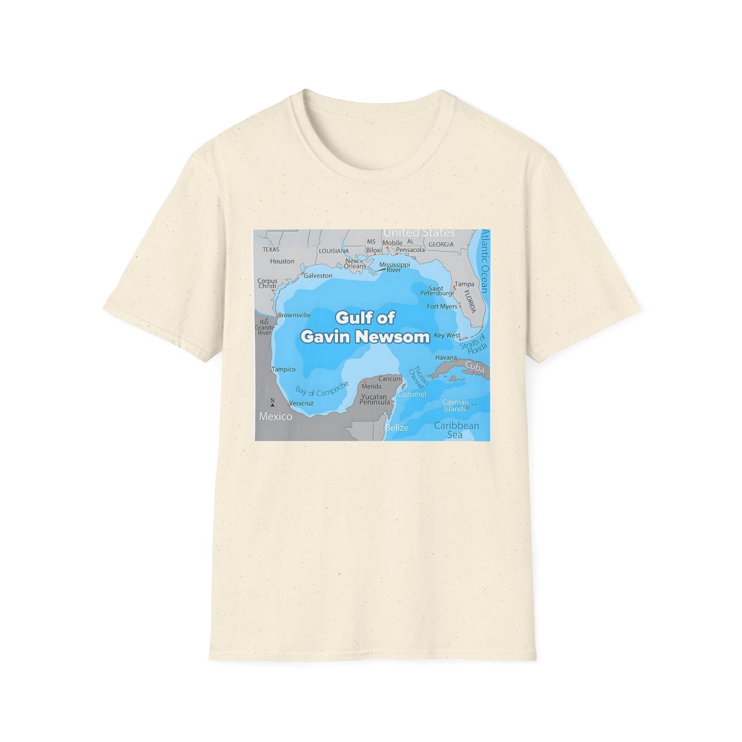 Gulf of Gavin Newsom Blue 2028 Unisex Softstyle T-Shirt, Political Tee, Election Day Shirt, Casual Fashion, Gift for Activists, Comfortable Everyday Wear