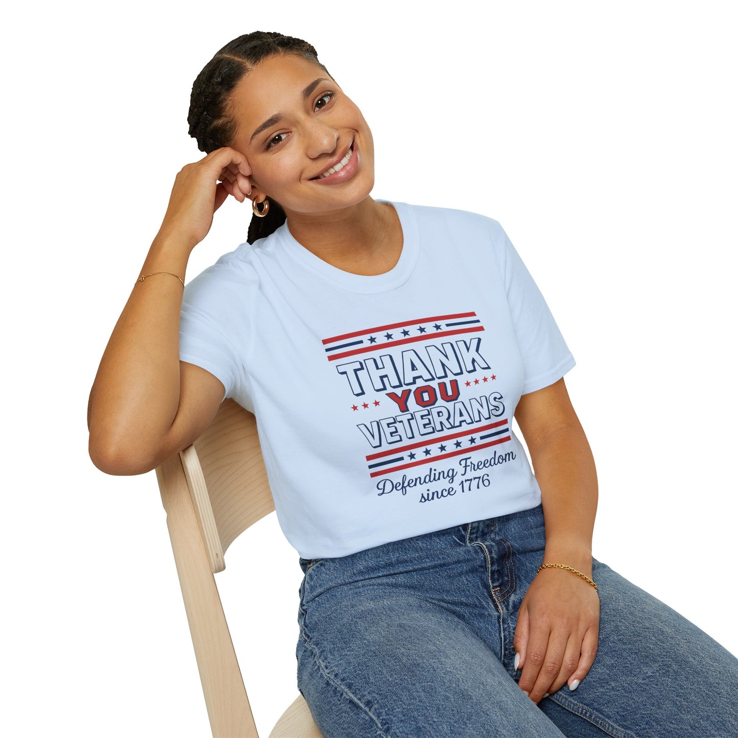 Thank You Veterans Defending Freedom since 1776 unisex tshirt, patriotic tshirt, 4th of July shirt honoring veterans, pro vet