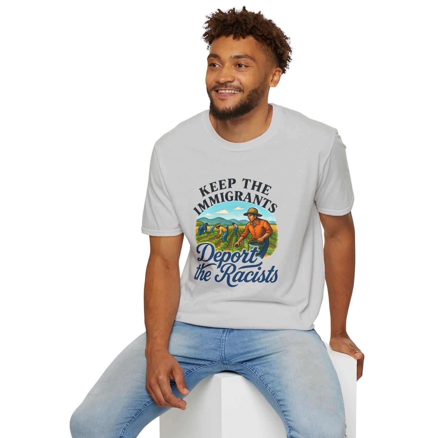 Keep the Immigrants, Deport the Racists -unisex anytime tee,  Casual Wear, Statement Piece, Gift for, Stand with immigrants, anti racists tee