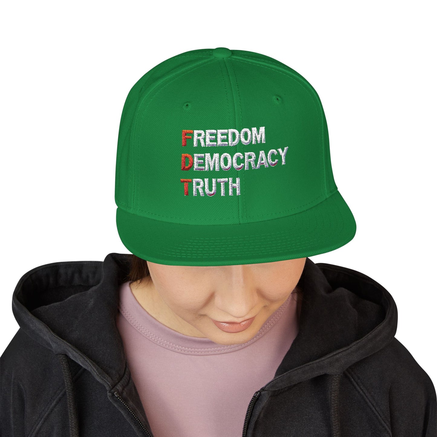 Freedom Democracy Truth Snapback Hat - Stylish Streetwear Cap for Casual Outfits, Perfect Gift for Sports Fans, Adjustable Fit