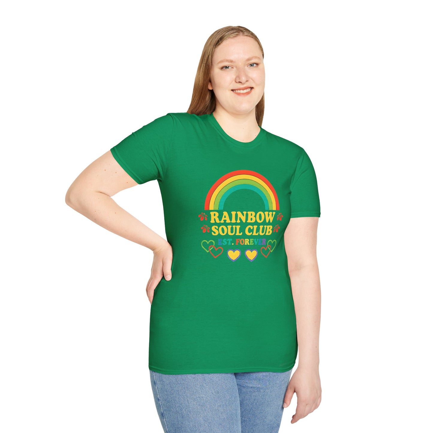 Rainbow Soul Club Pride T-Shirt, Retro Pride Tee, Cute Gift for Friends, LGBTQ+ Celebration Shirt, Summer Vibes Apparel, Casual Everyday