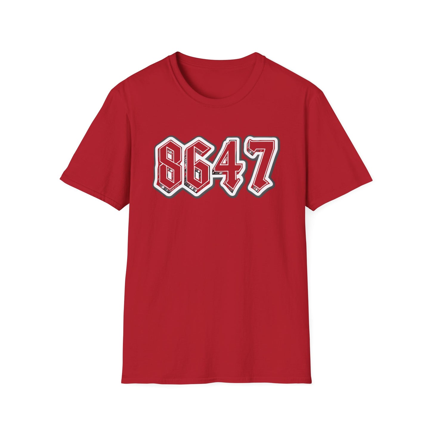 8647 front and back Softstyle T-Shirt with Quirky Slogan, Great for Casual Wear, Gift for Friends, Unique Birthday Present, Everyday Humor