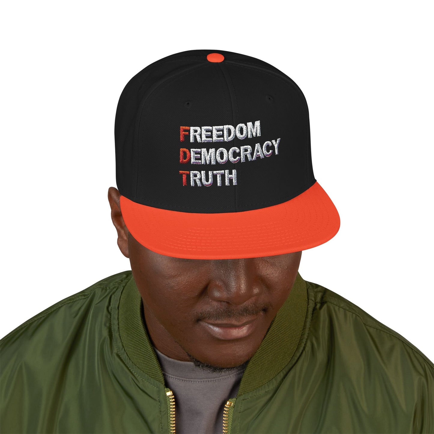 Freedom Democracy Truth Snapback Hat - Stylish Streetwear Cap for Casual Outfits, Perfect Gift for Sports Fans, Adjustable Fit