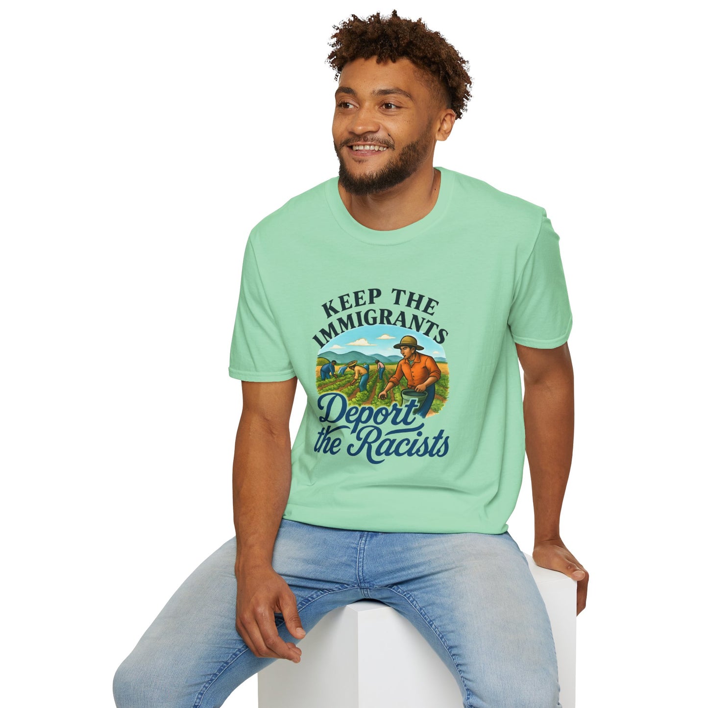Keep the Immigrants, Deport the Racists -unisex anytime tee,  Casual Wear, Statement Piece, Gift for, Stand with immigrants, anti racists tee