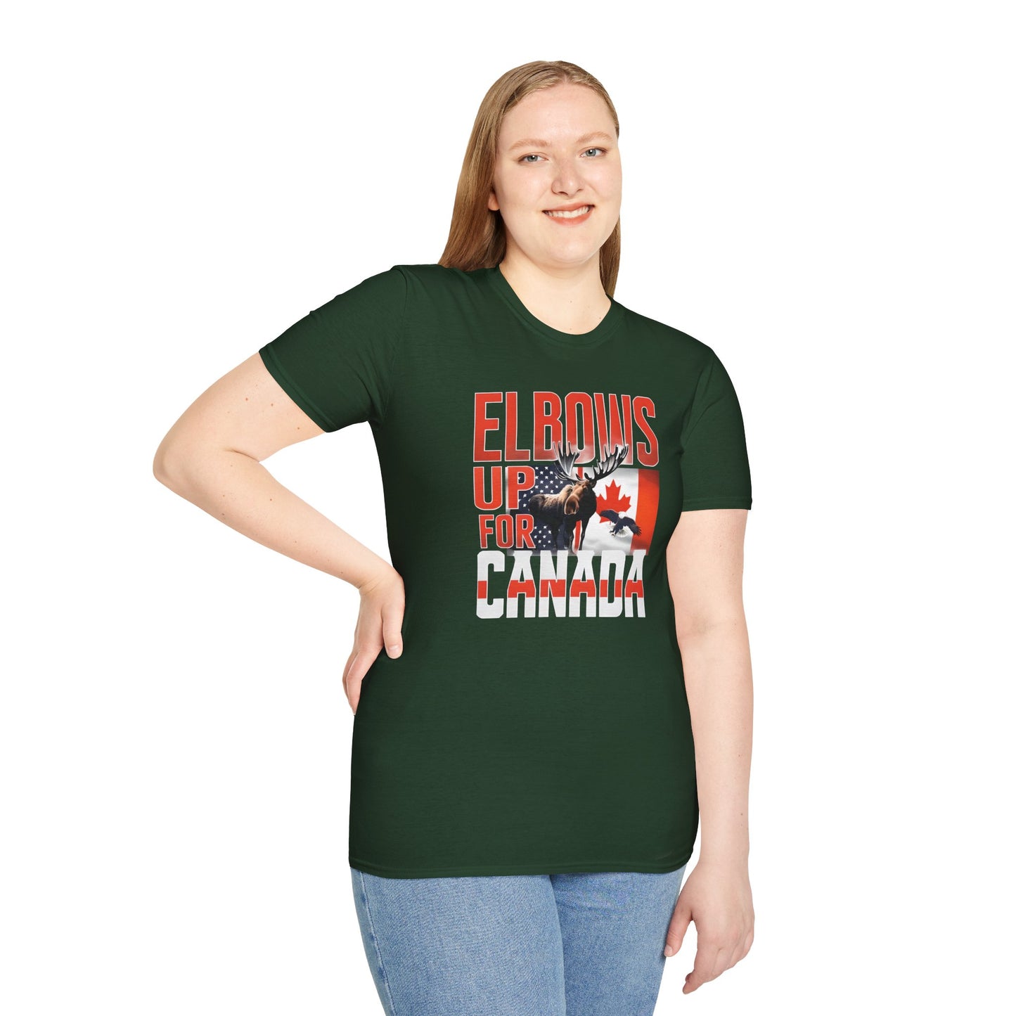 Elbows Up For Canada! Unisex Tee, Support Canada from Stateside Tee, Resistance T-shirt, Pro-Canada graphic Tee, unisex canada tee