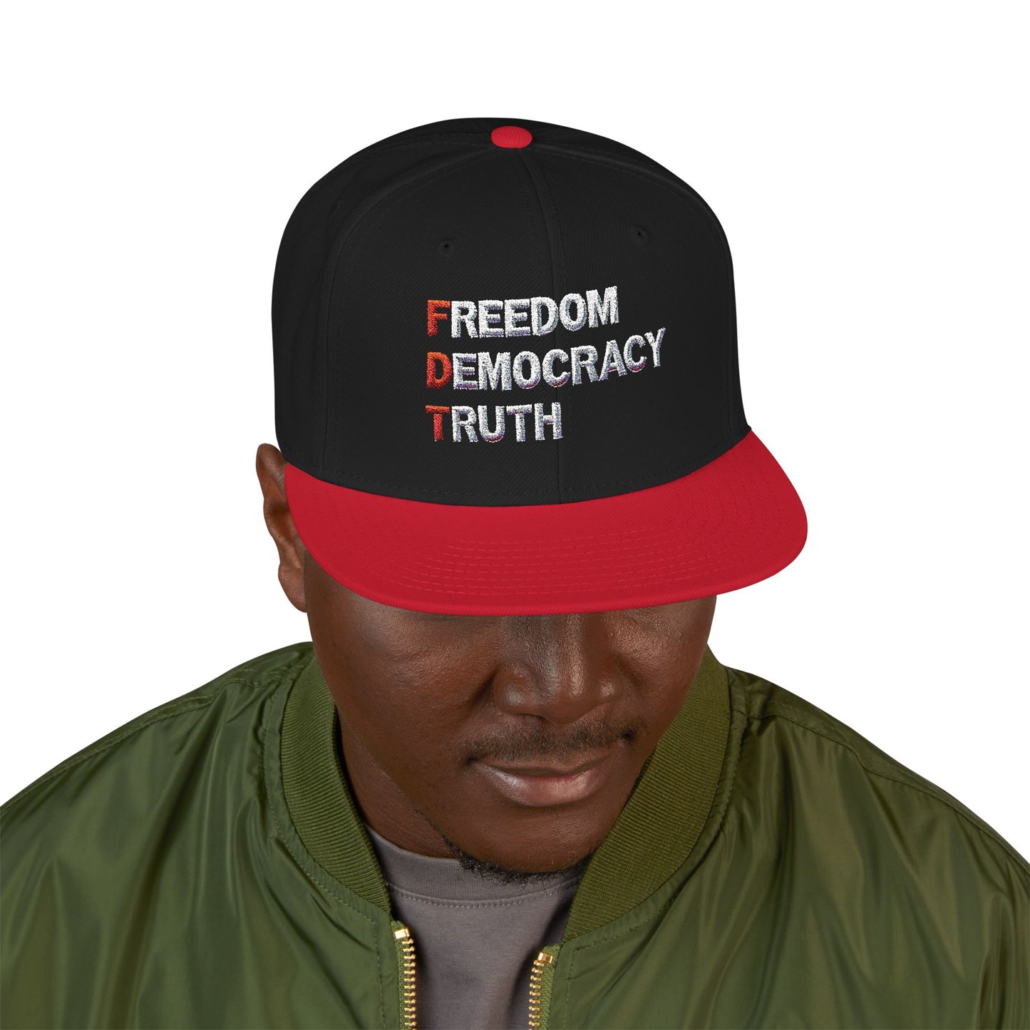 Freedom Democracy Truth Snapback Hat - Stylish Streetwear Cap for Casual Outfits, Perfect Gift for Sports Fans, Adjustable Fit