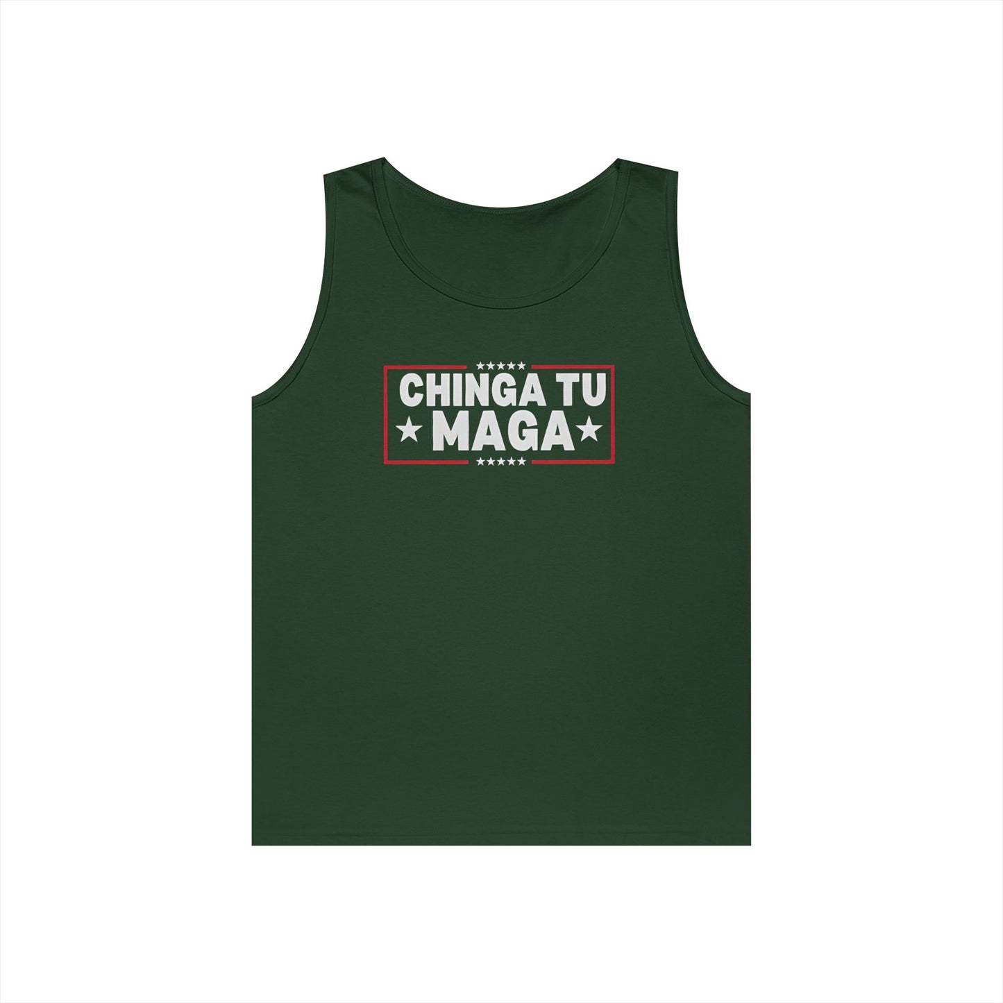 Chinga Tu Maga Tank Top | Unisex Heavy Cotton Tank | Casual Summer Wear, Funny Gift, Party Outfit, LGBTQ+ Pride Apparel, Statement Tee